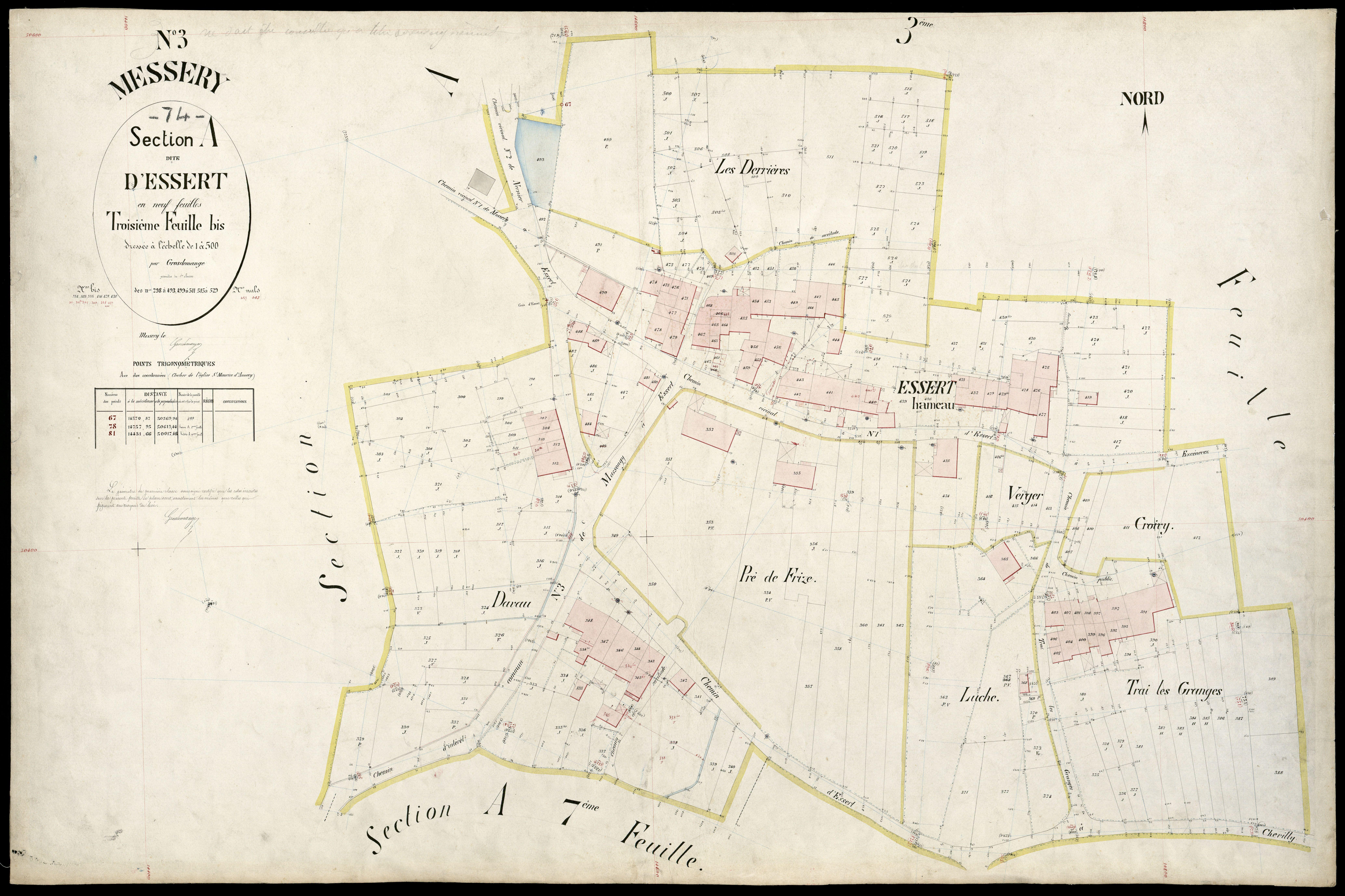 3 P 3 6013 - Feuille n° 4, parcelles n° 641 à 814 -