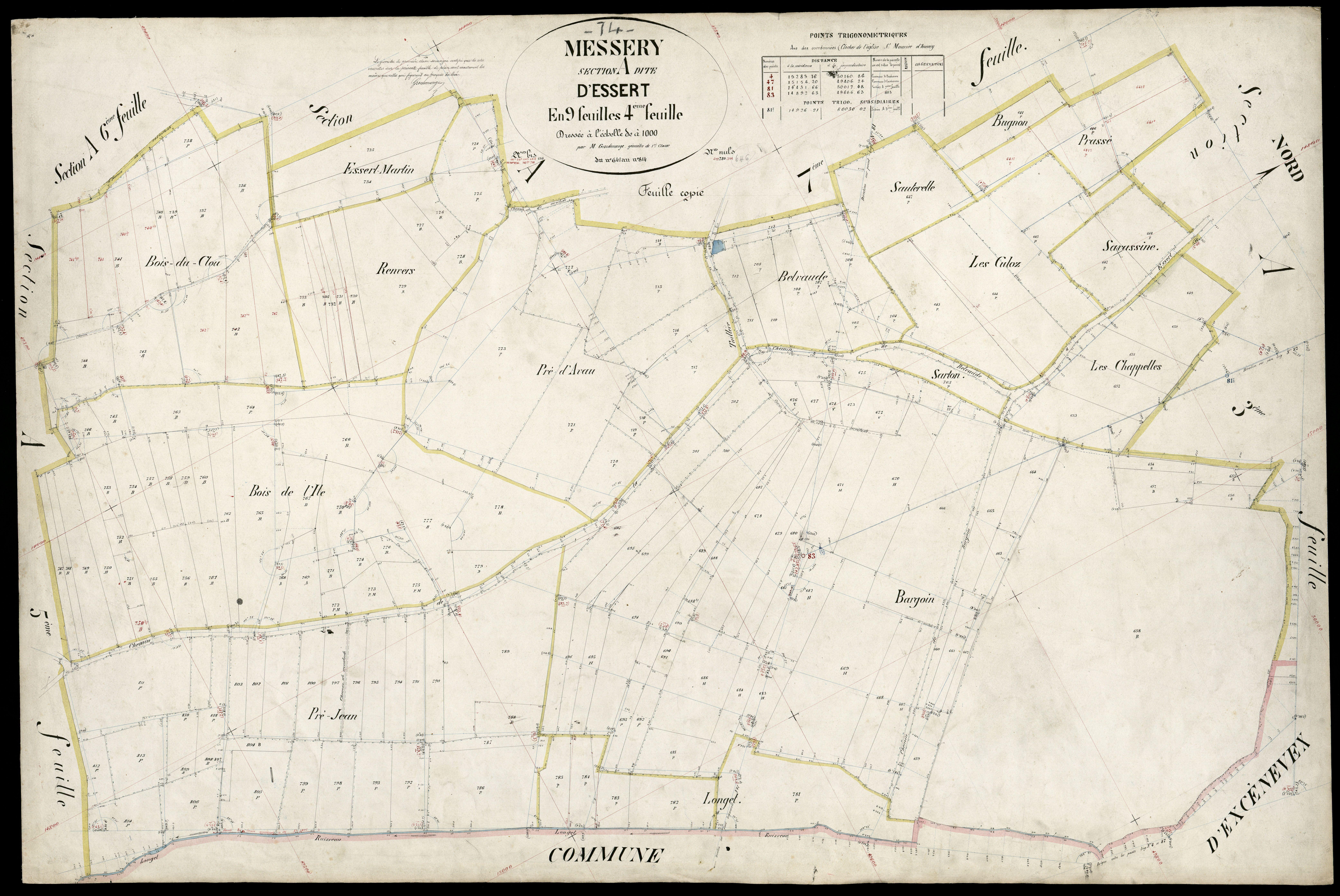 3 P 3 6014 - Feuille n° , parcelles n° 81 à 89 - 25 septembre 1878