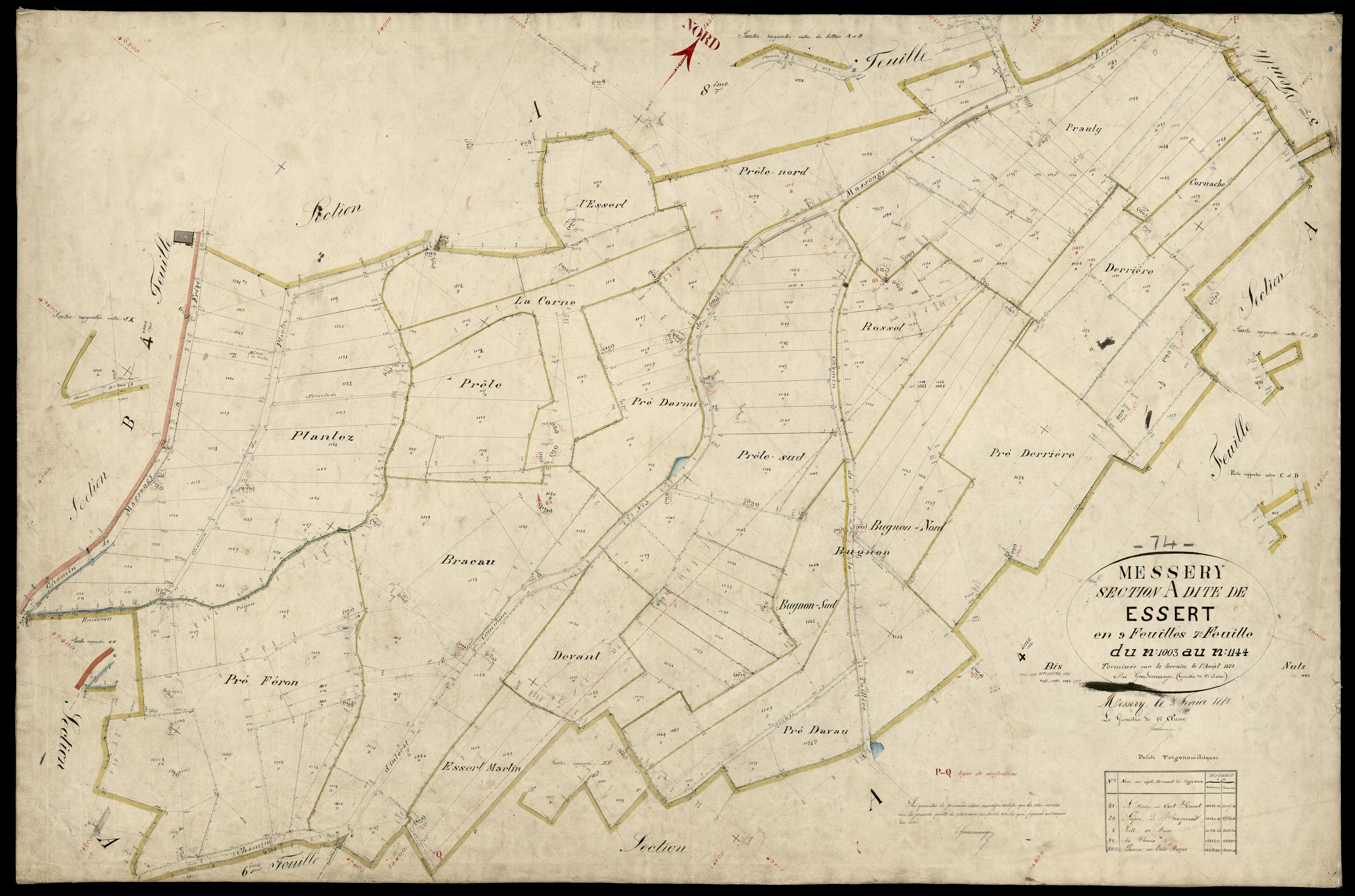 3 P 3 6017 - Feuille n° 8, parcelles n° 114 à 1237 -
