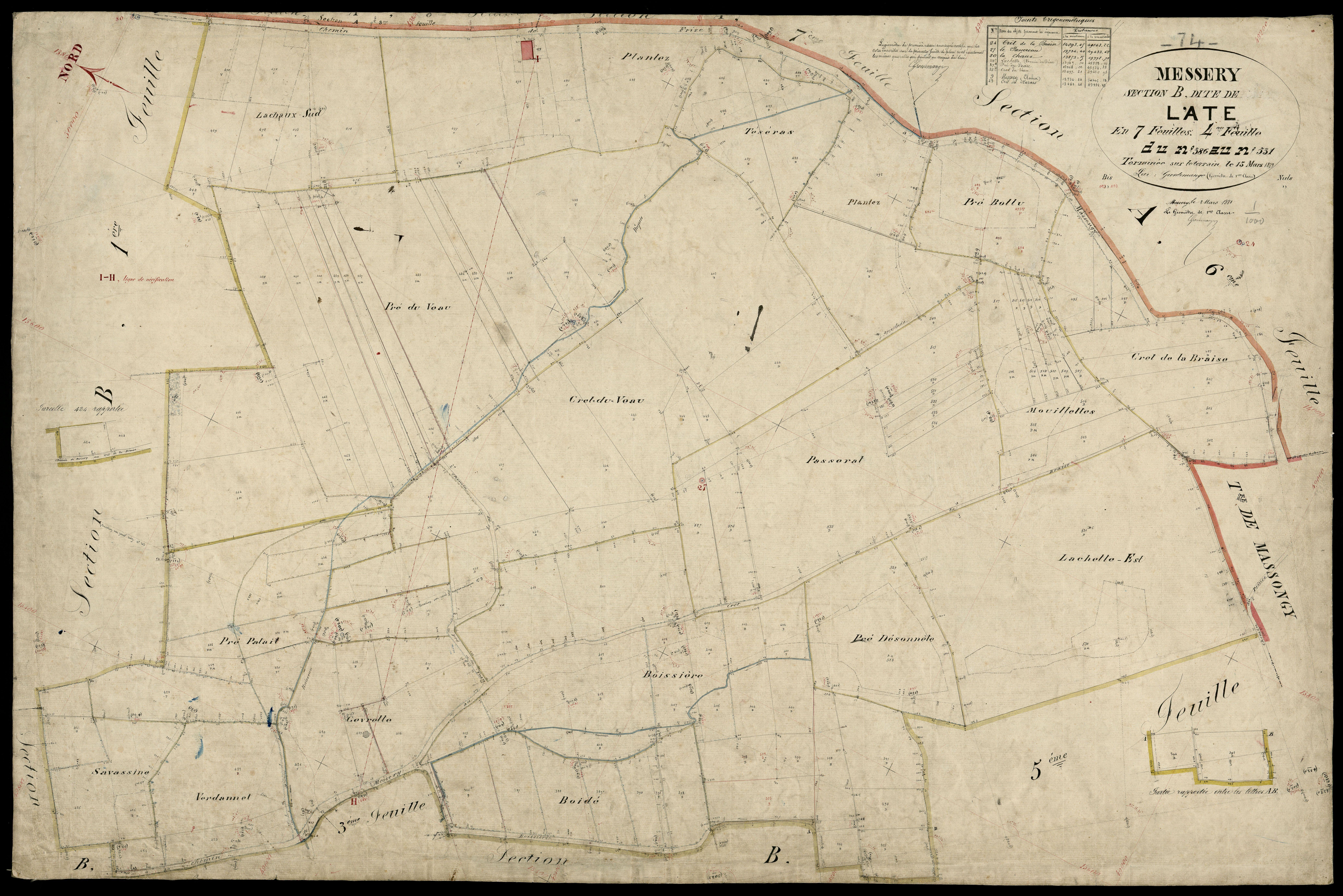 3 P 3 6023 - Feuille n° , parcelles n° 32 à 79 - 20 avril 1879
