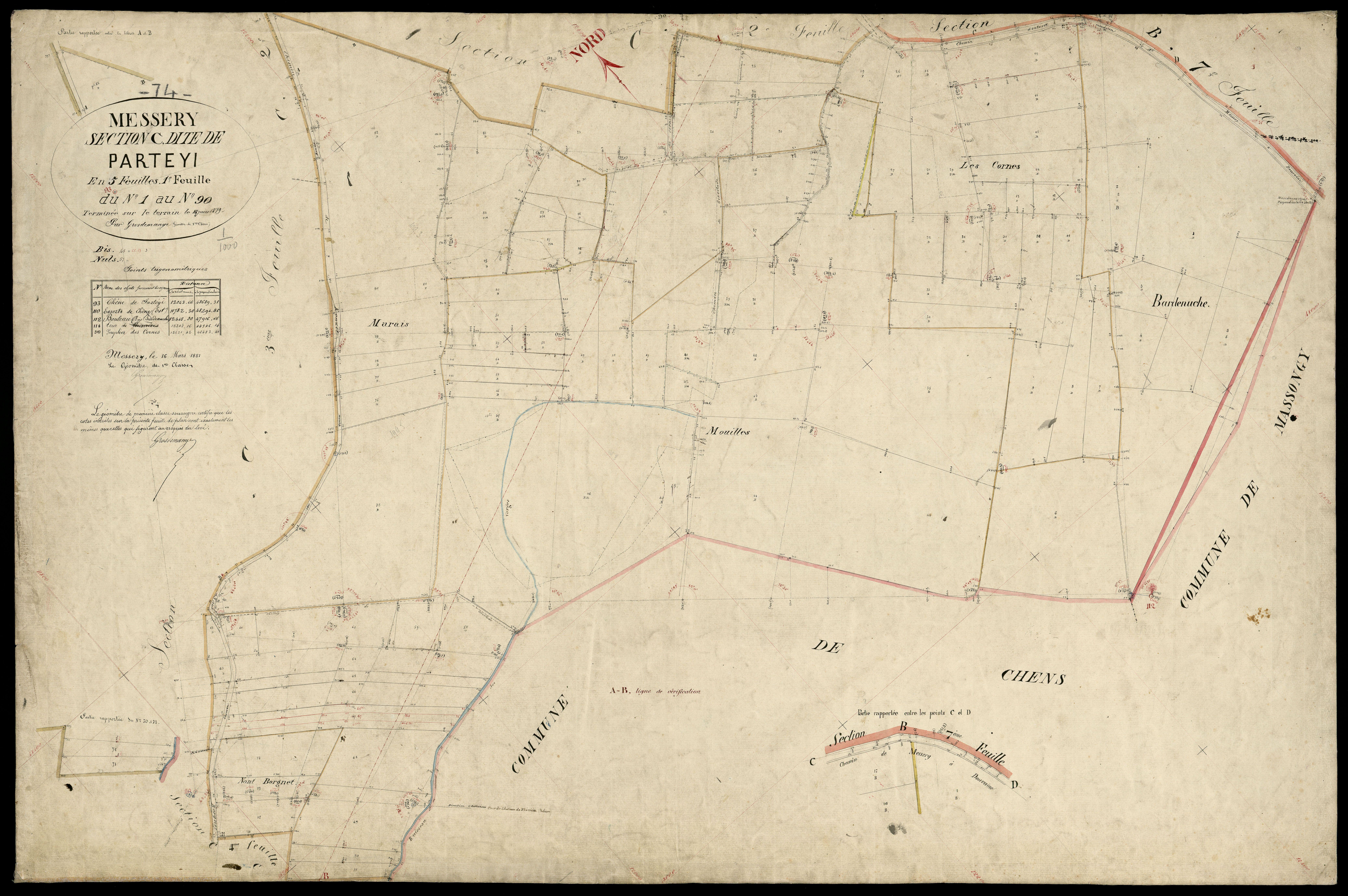 3 P 3 6027 - Feuille n° 2, parcelles n° 91 à 20 -