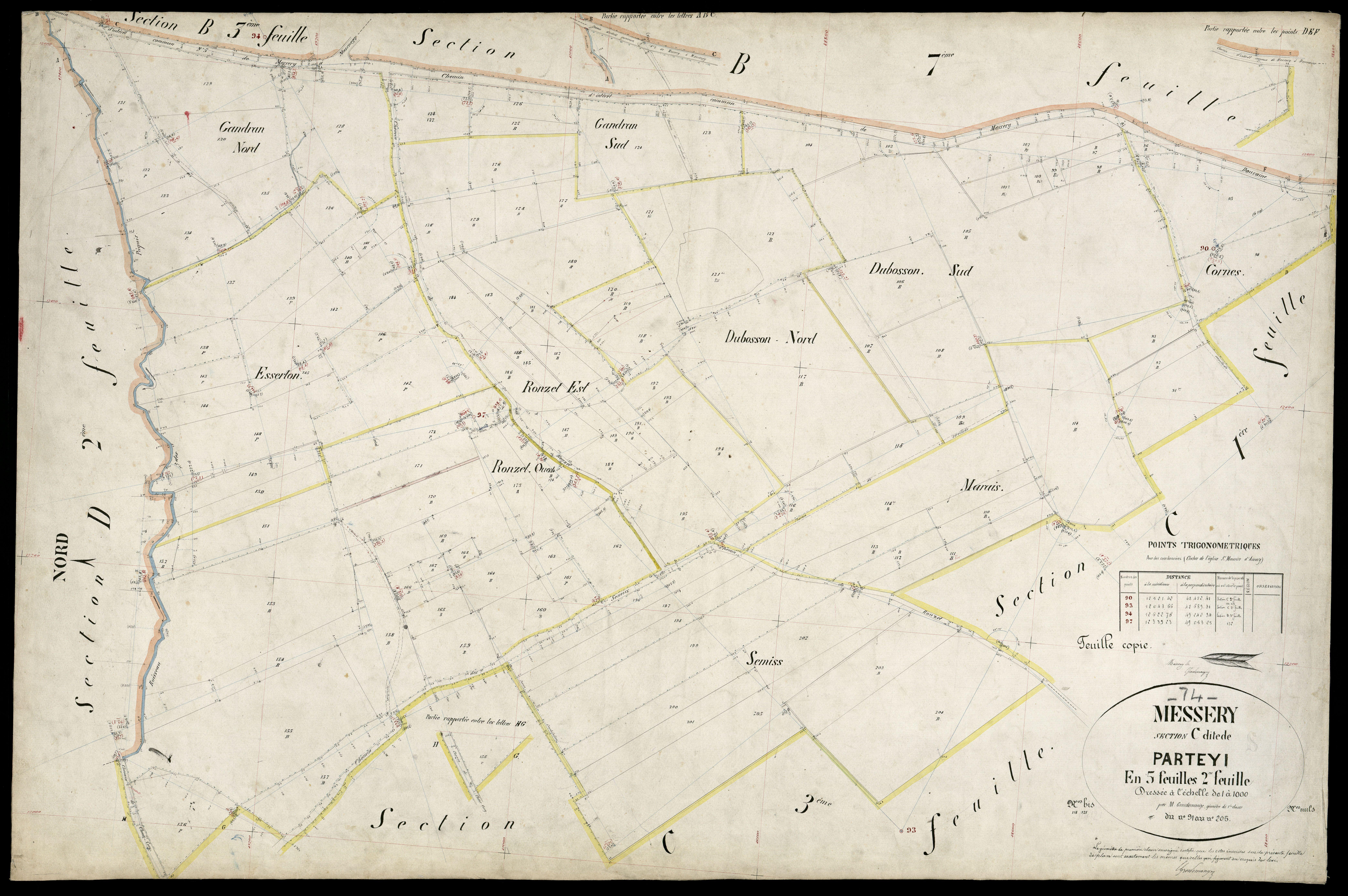 3 P 3 6028 - Feuille n° 3, parcelles n° 206 à 223 -