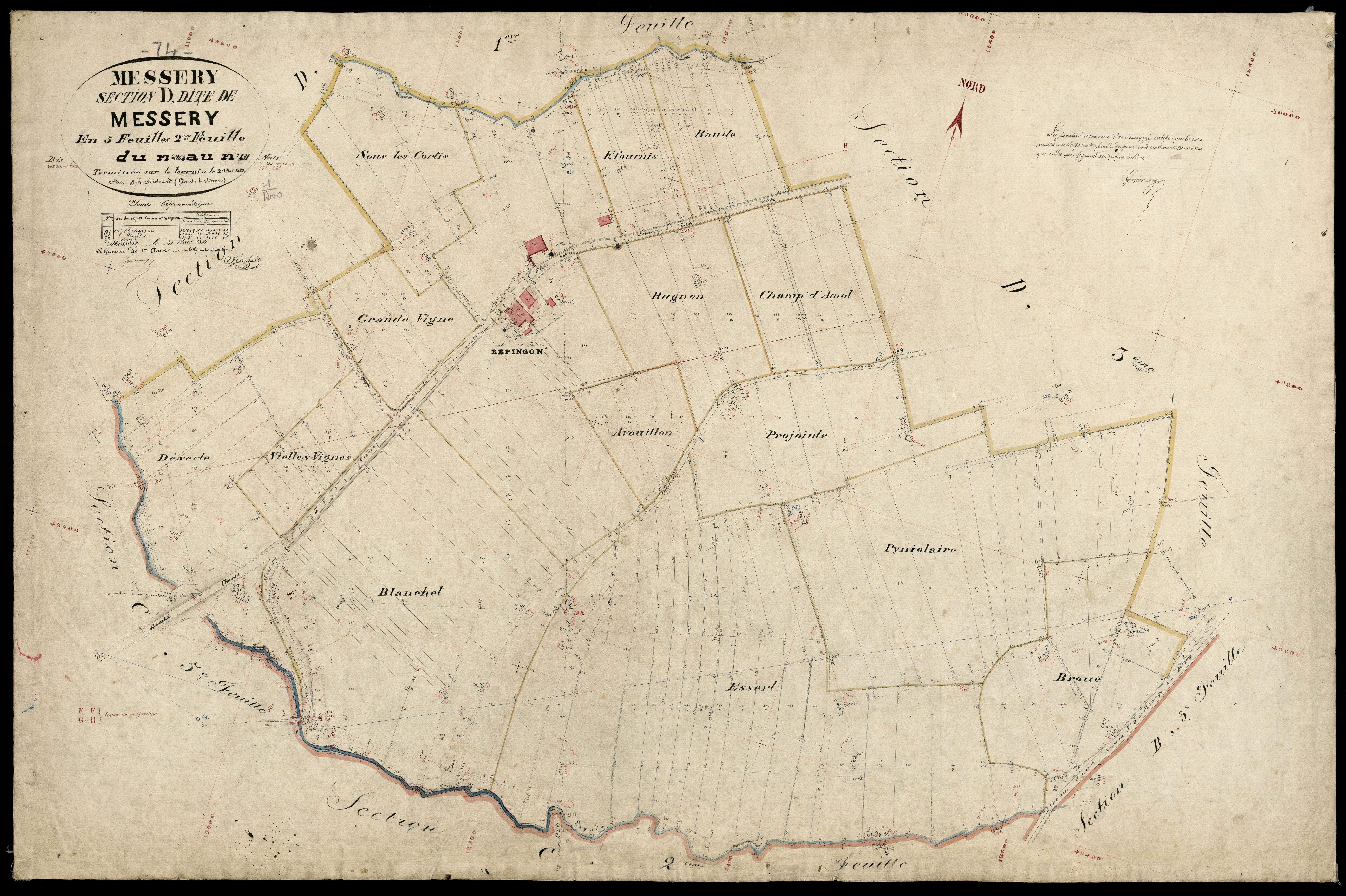 3 P 3 6034 - Feuille n° 3, parcelles n° 432 à 621 -