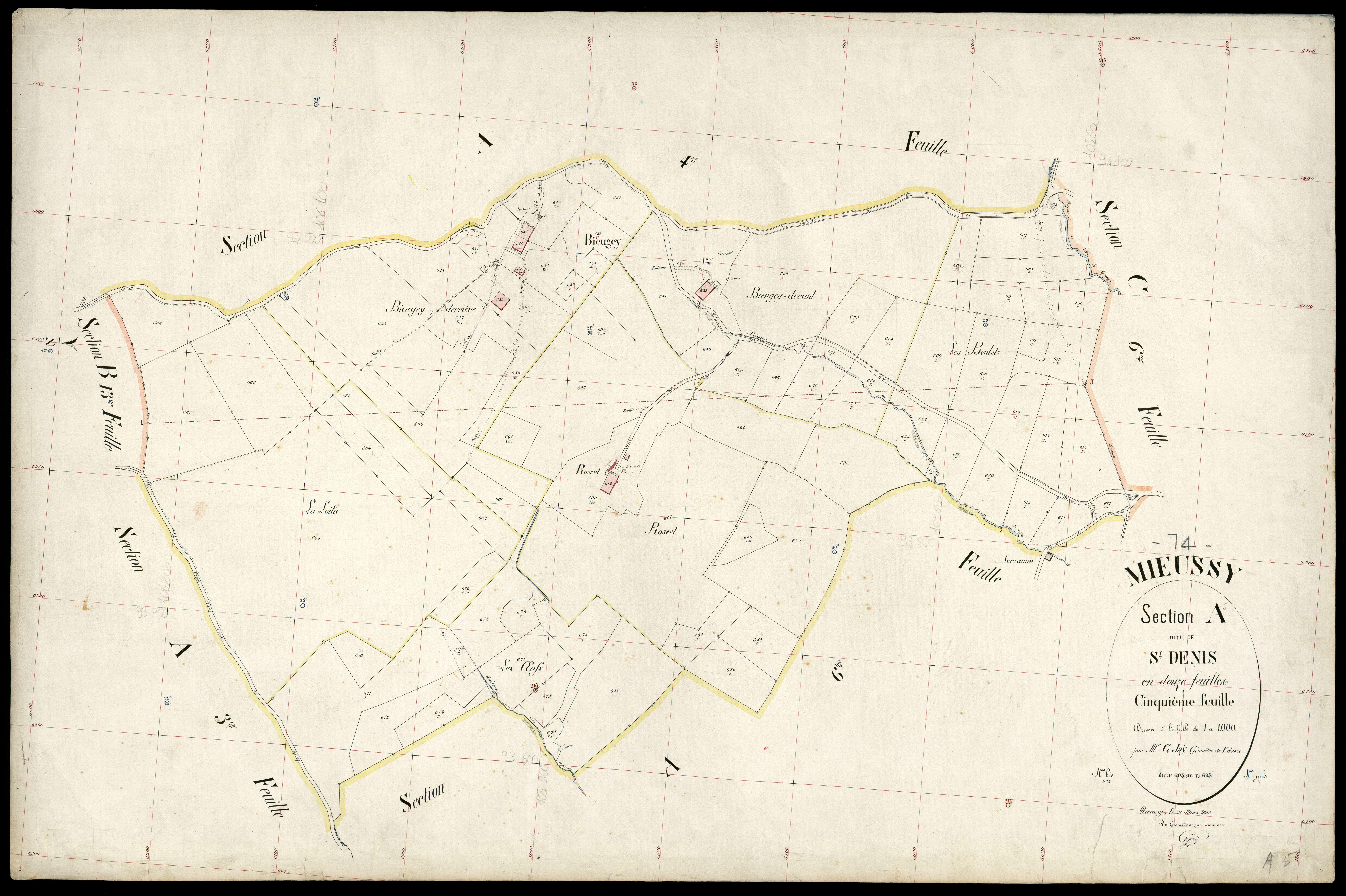 3 P 3 6061 - Feuille n° 6, parcelles n° 696 à 823 -