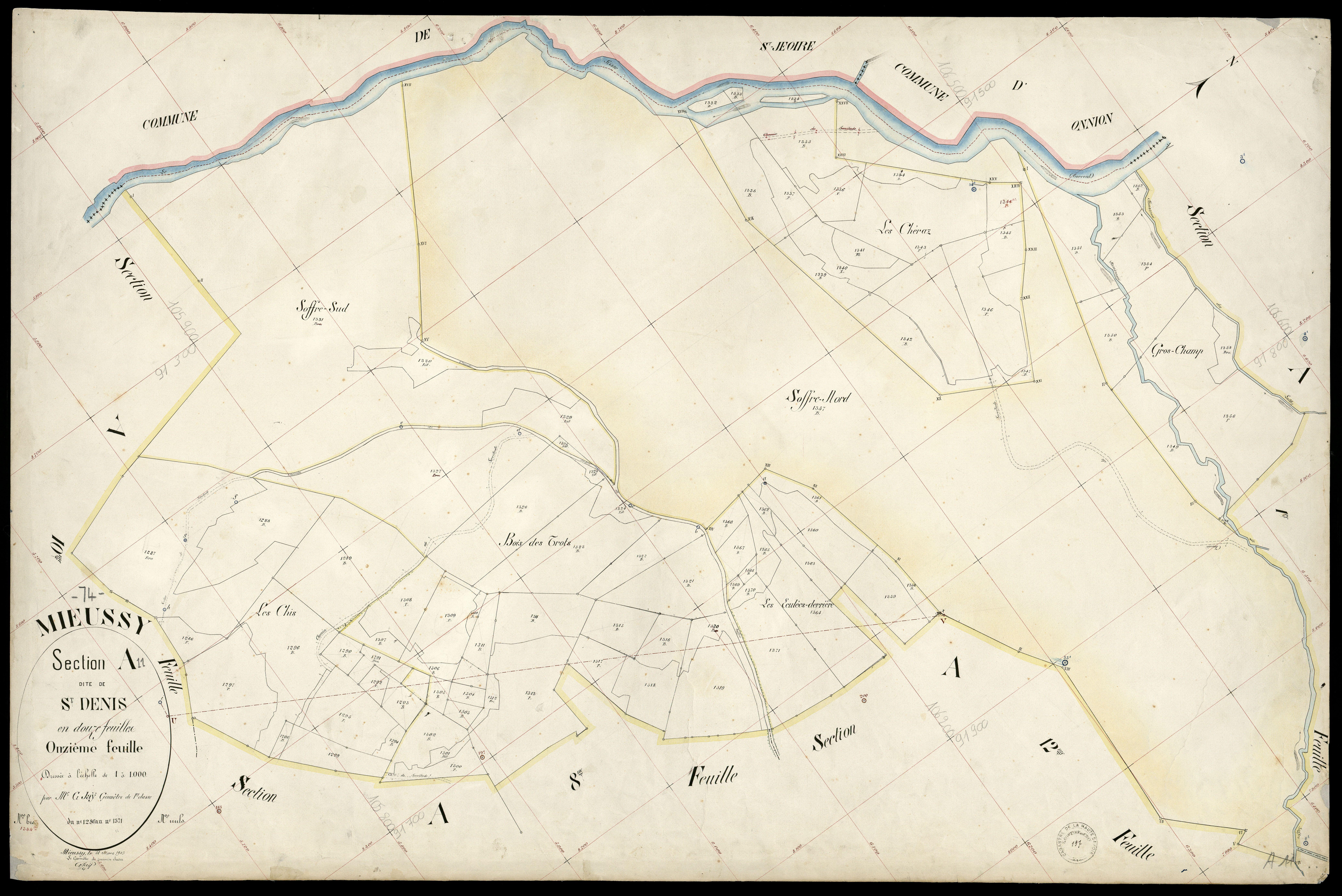 3 P 3 6067 - Feuille n° 12, parcelles n° 1372 à 160 - 31 mars 1903