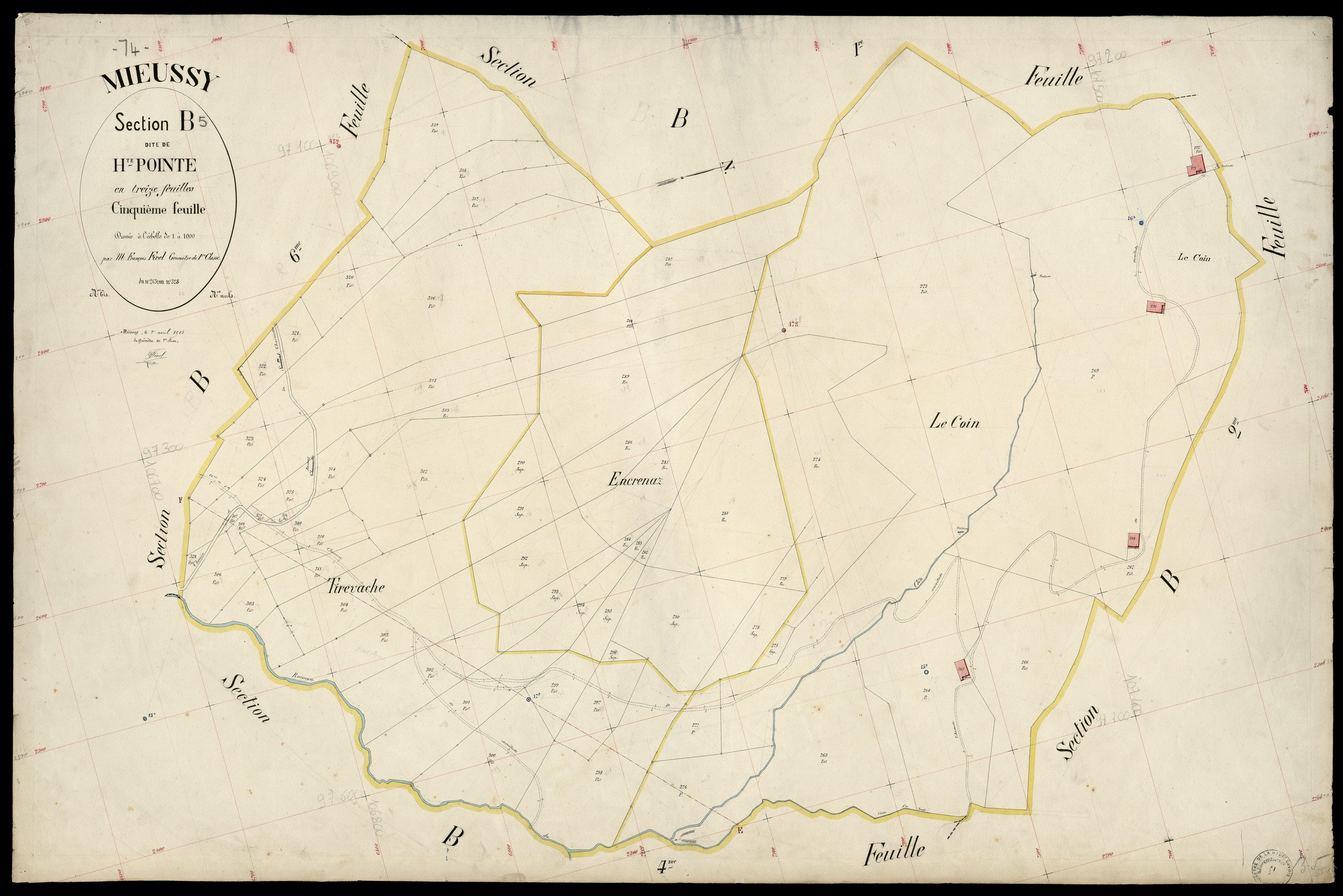 3 P 3 6073 - Feuille n° 6, parcelles n° 329 à 00 - 1er avril 1903