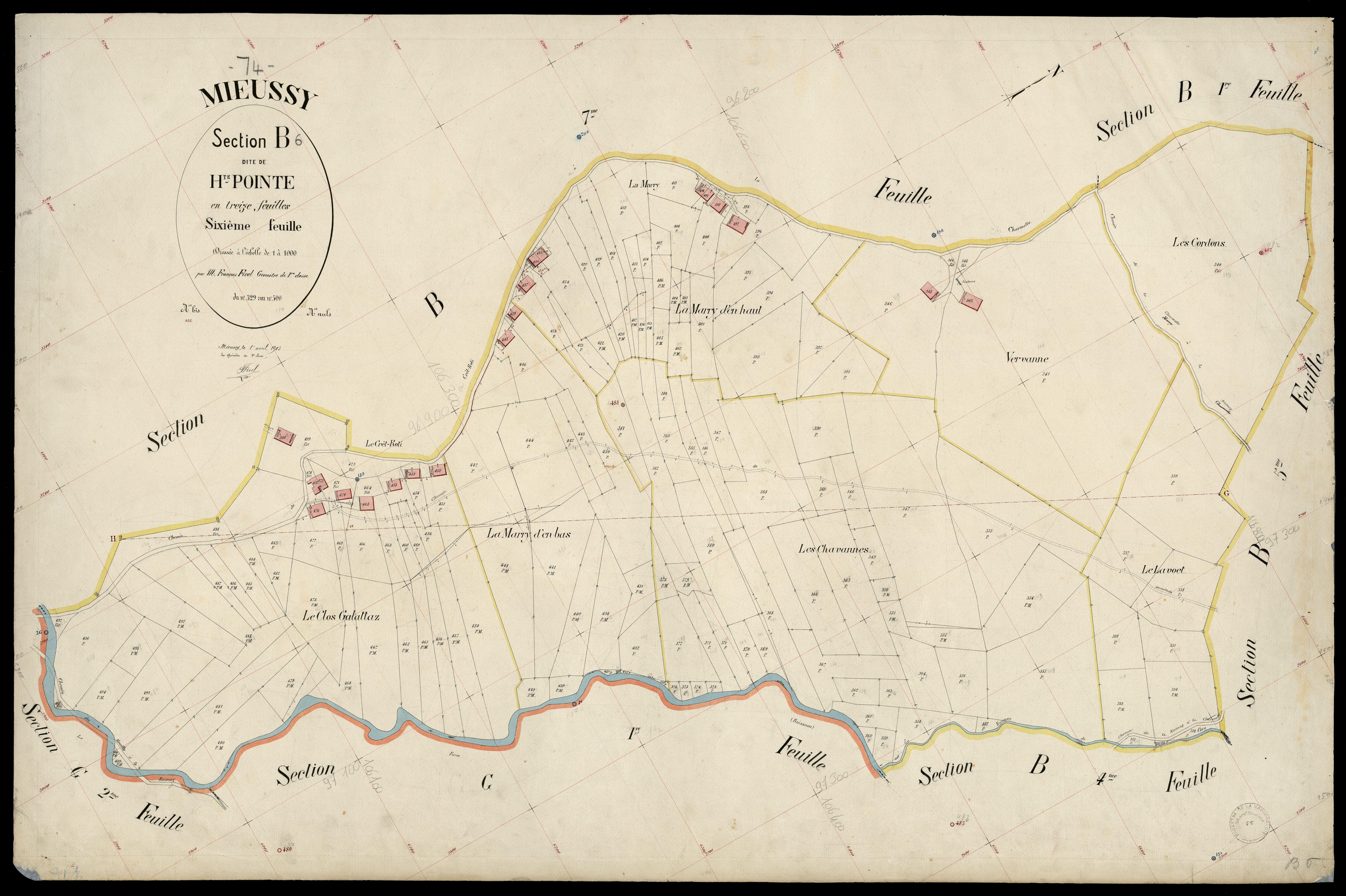 3 P 3 6074 - Feuille n° 7, parcelles n° 01 à 10 - 1er avril 1903