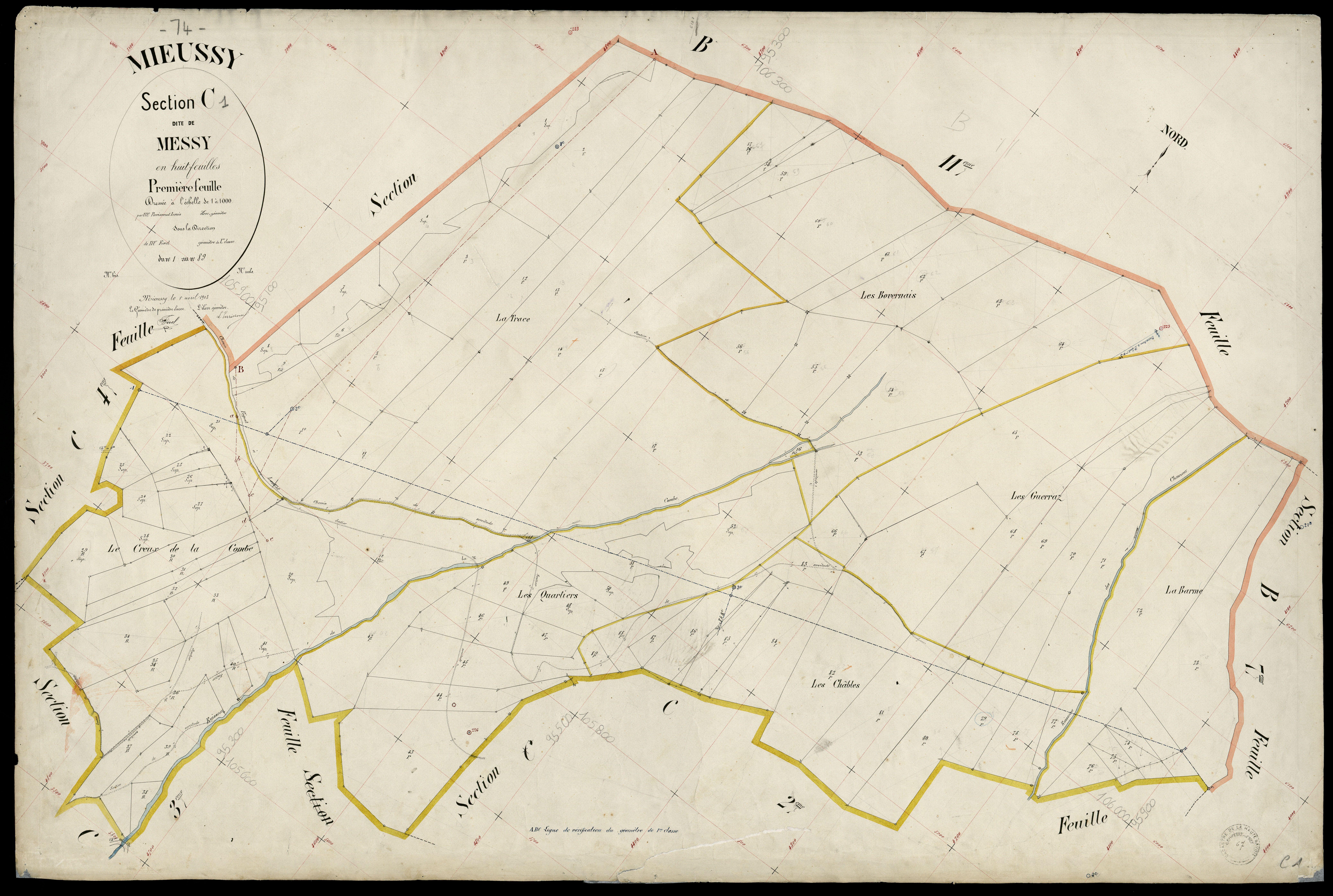 3 P 3 6082 - Feuille n° 2, parcelles n° 90 à 179 - 1er avril 1903