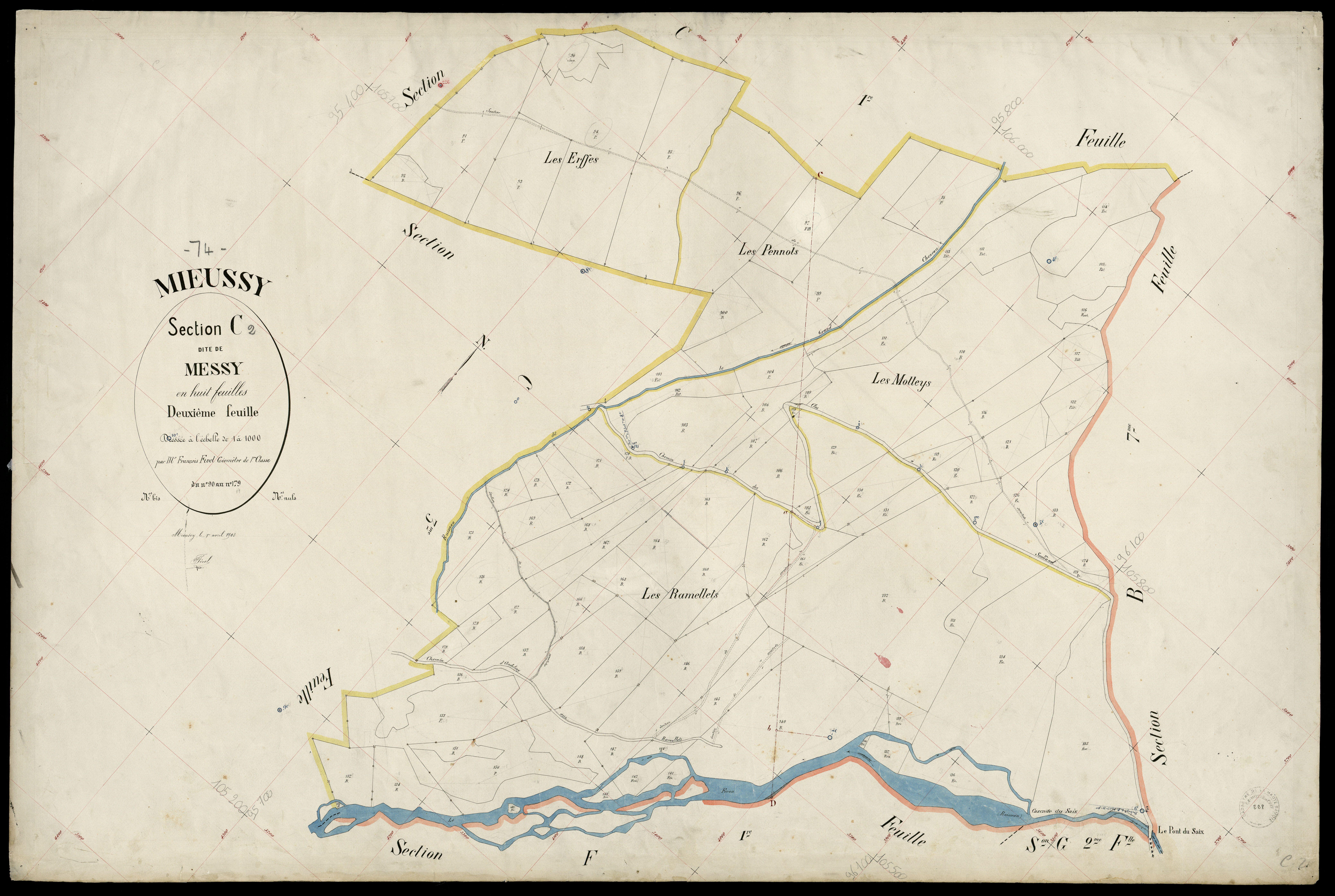 3 P 3 6083 - Feuille n° 3, parcelles n° 180 à 384 - 1er avril 1903