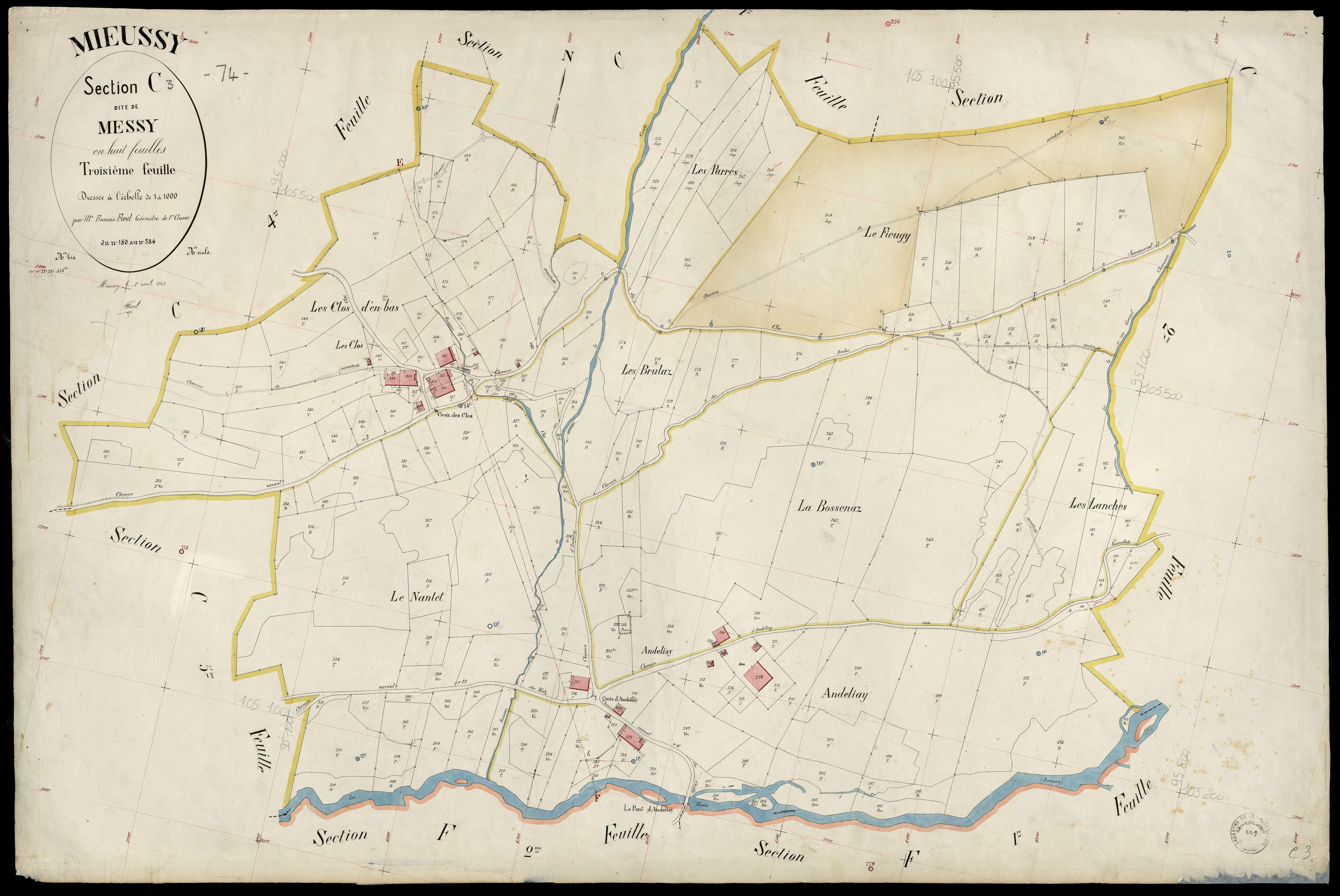 3 P 3 6084 - Feuille n° 4, parcelles n° 38 à - 1er avril 1903