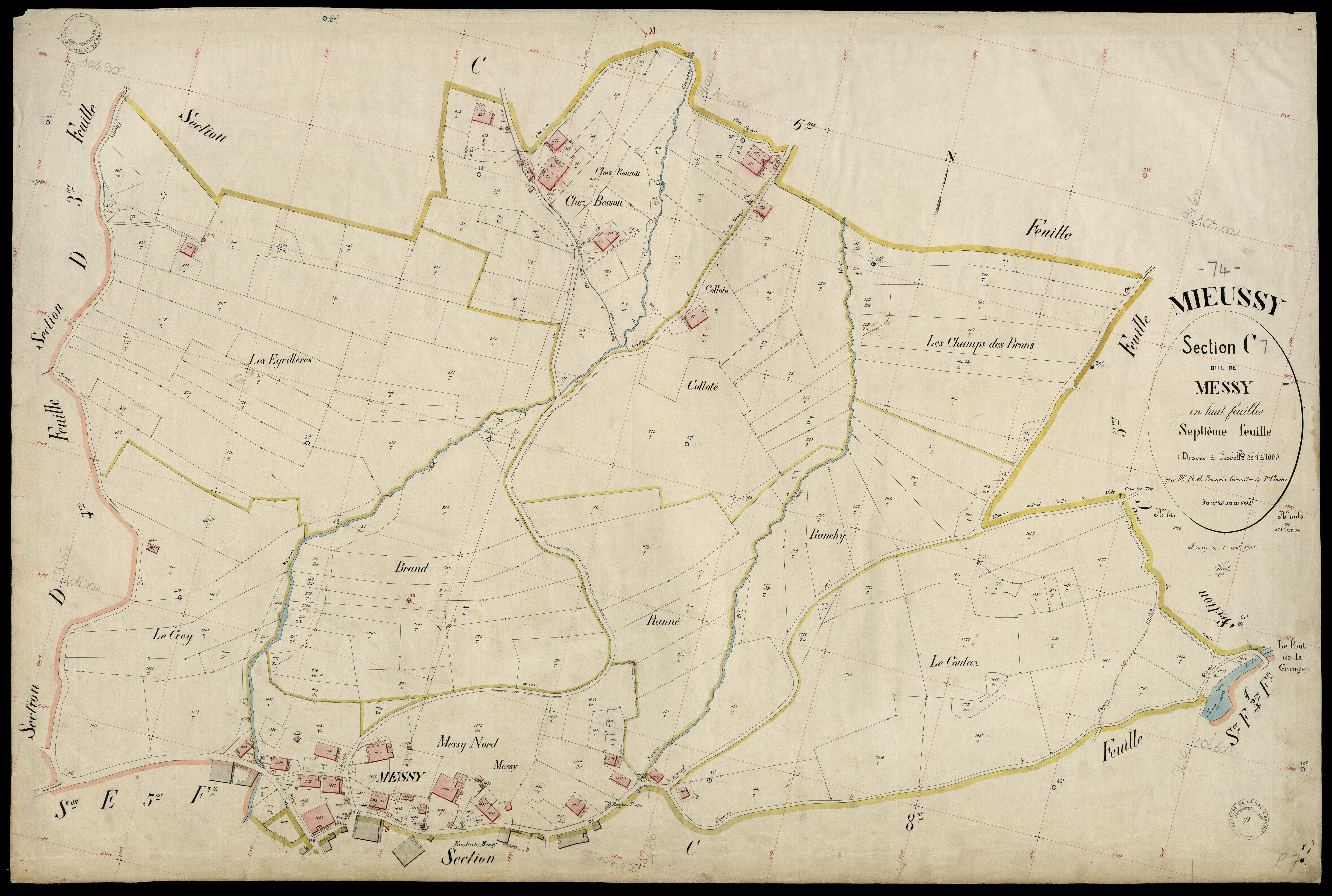 3 P 3 6088 - Feuille n° 8, parcelles n° 1093 à 1360 - 20 février 1903