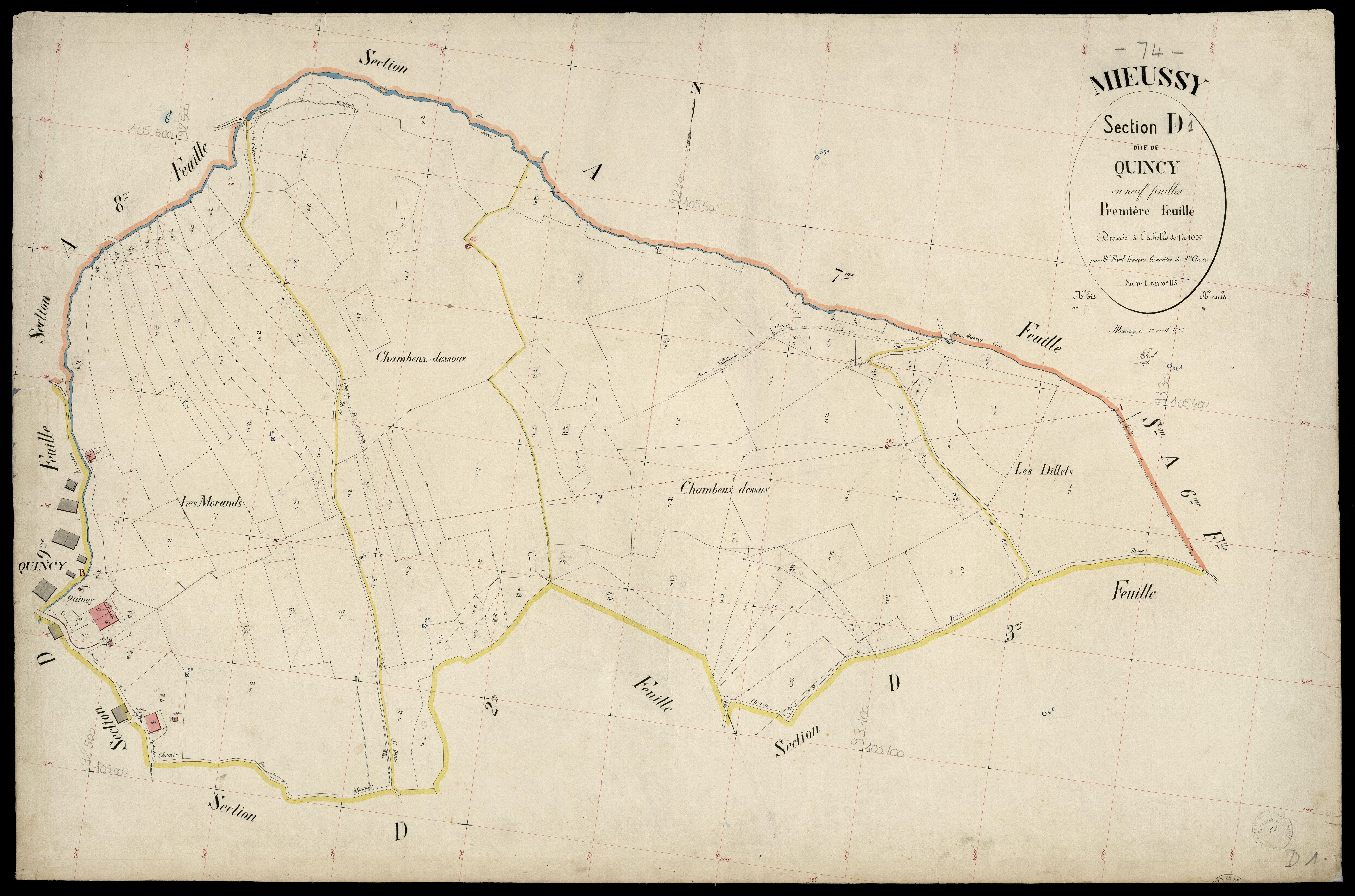 3 P 3 6090 - Feuille n° 2, parcelles n° 116 à 161 - 1er avril 1903