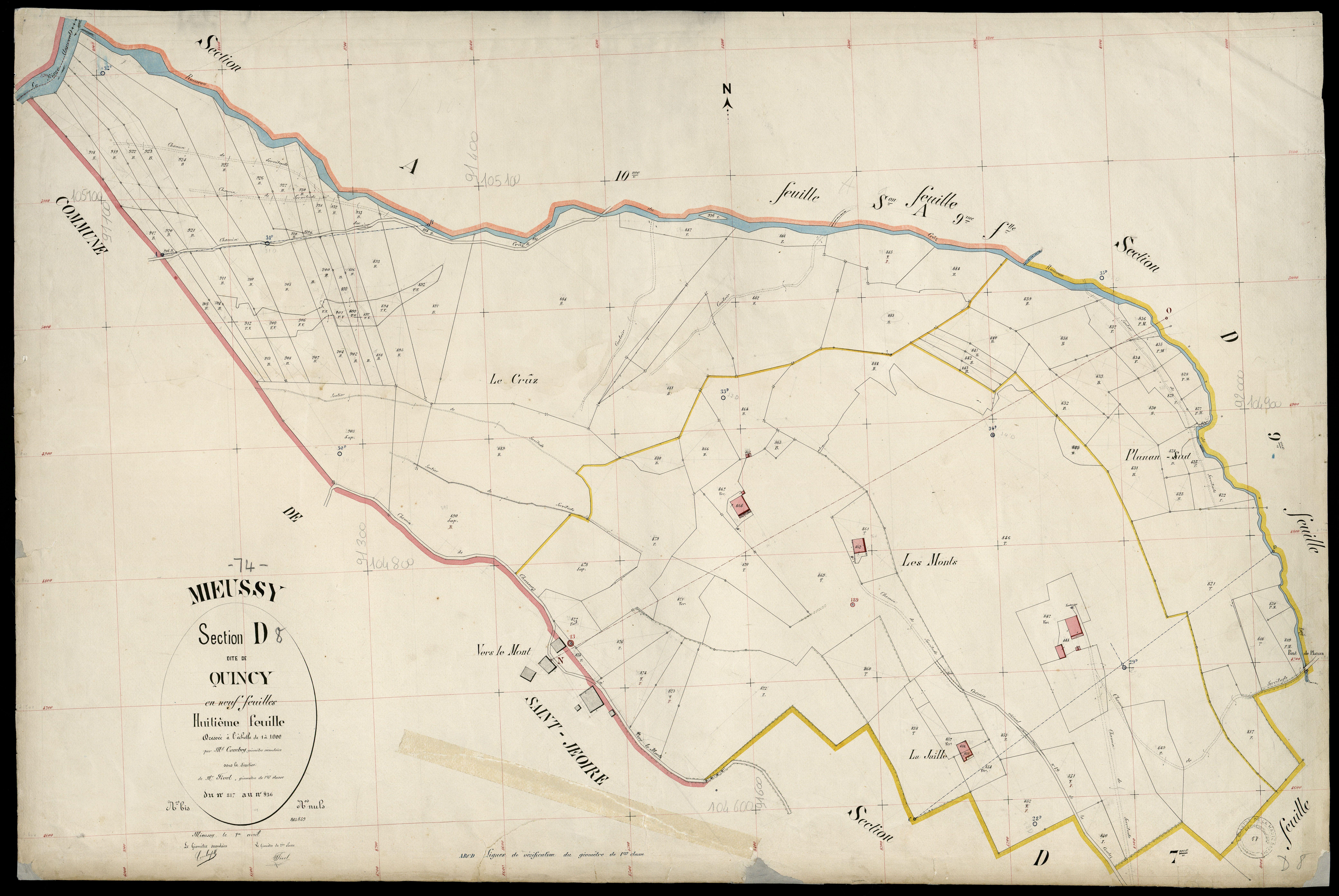3 P 3 6097 - Feuille n° 9, parcelles n° 937 à 1177 - 1er avril 1903