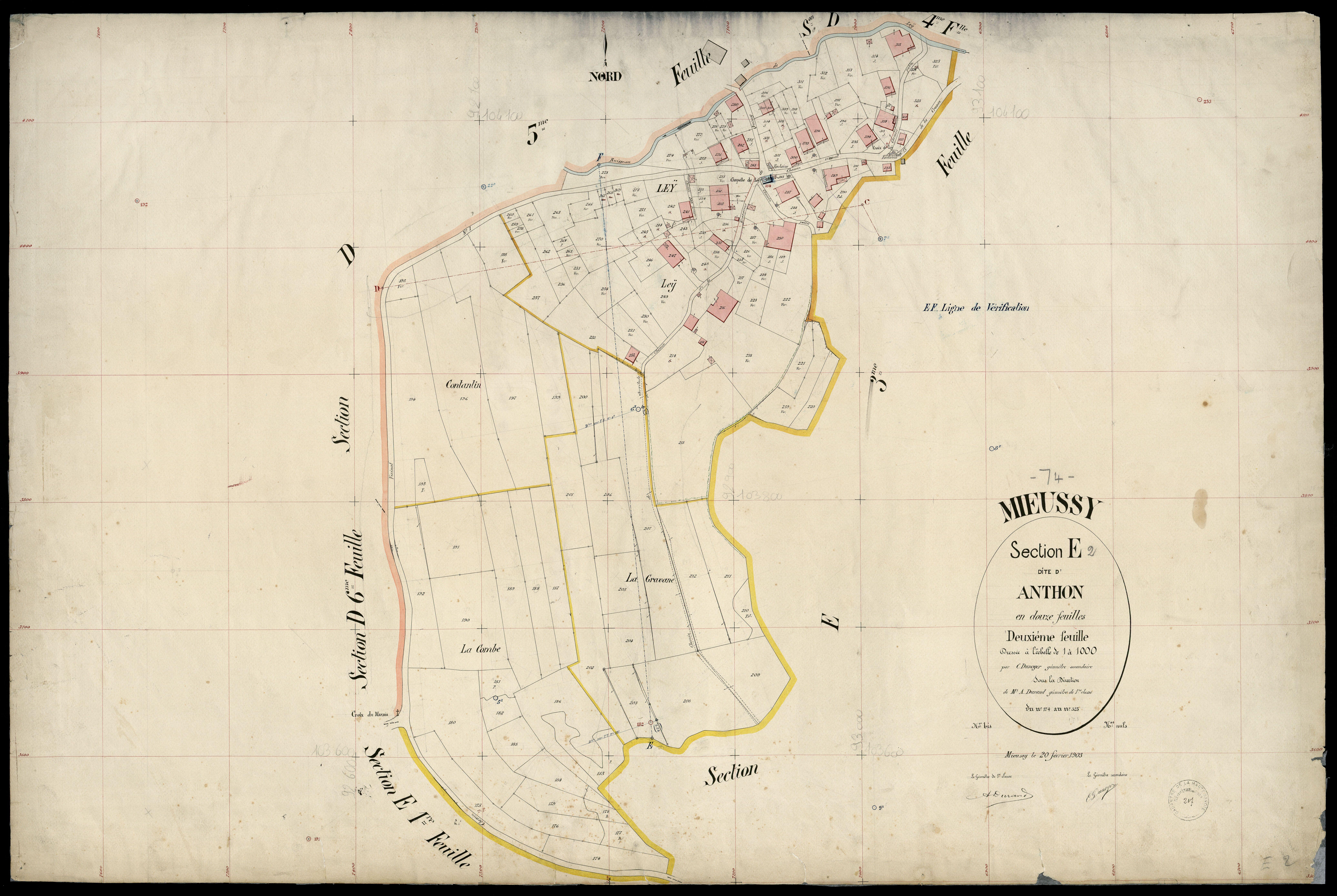 3 P 3 6100 - Feuille n° 3, parcelles n° 32 à 330 - 20 février 1903