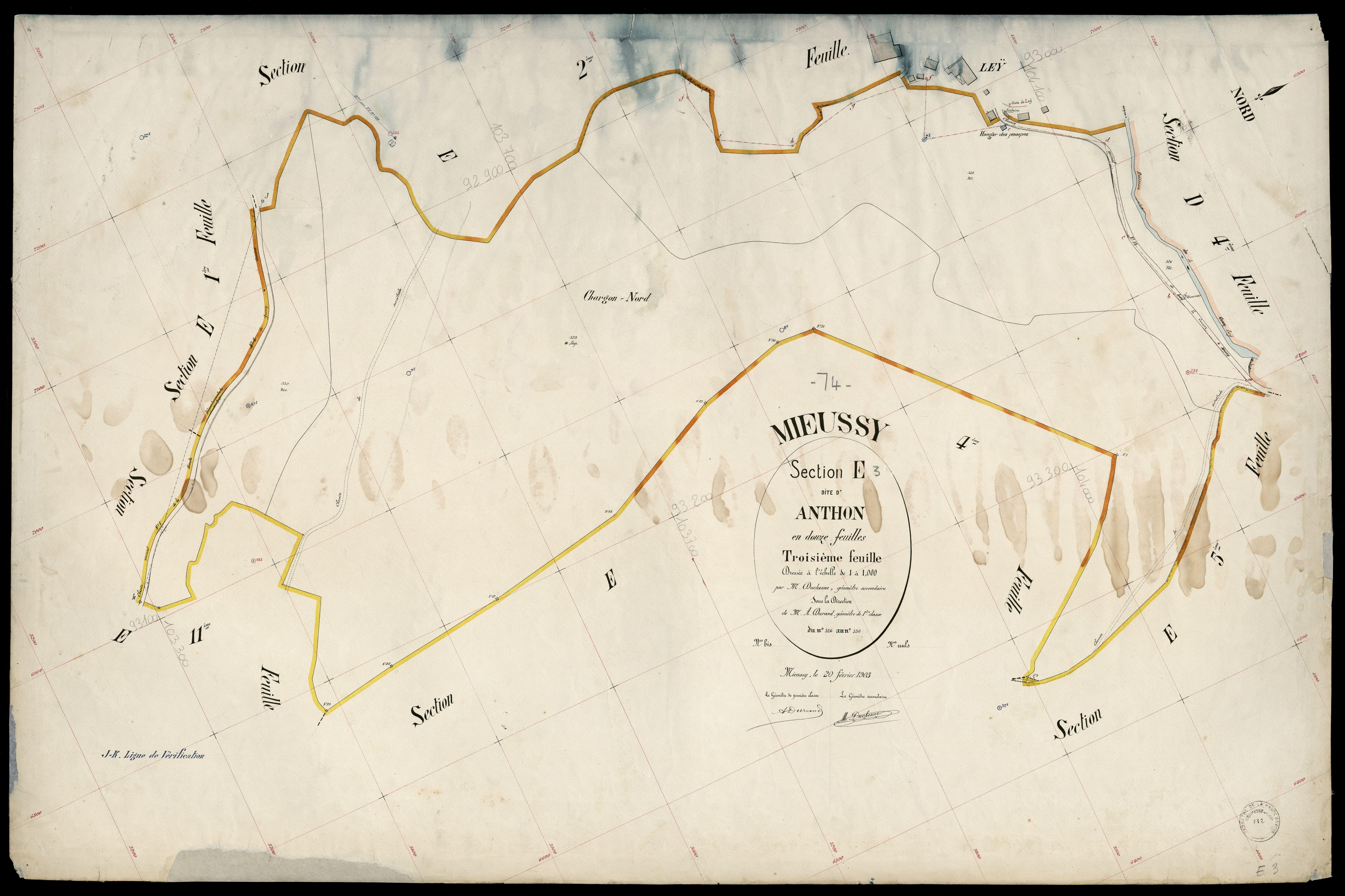 3 P 3 6101 - Feuille n° 4, parcelles n° 331 à 332 - 20 février 1903