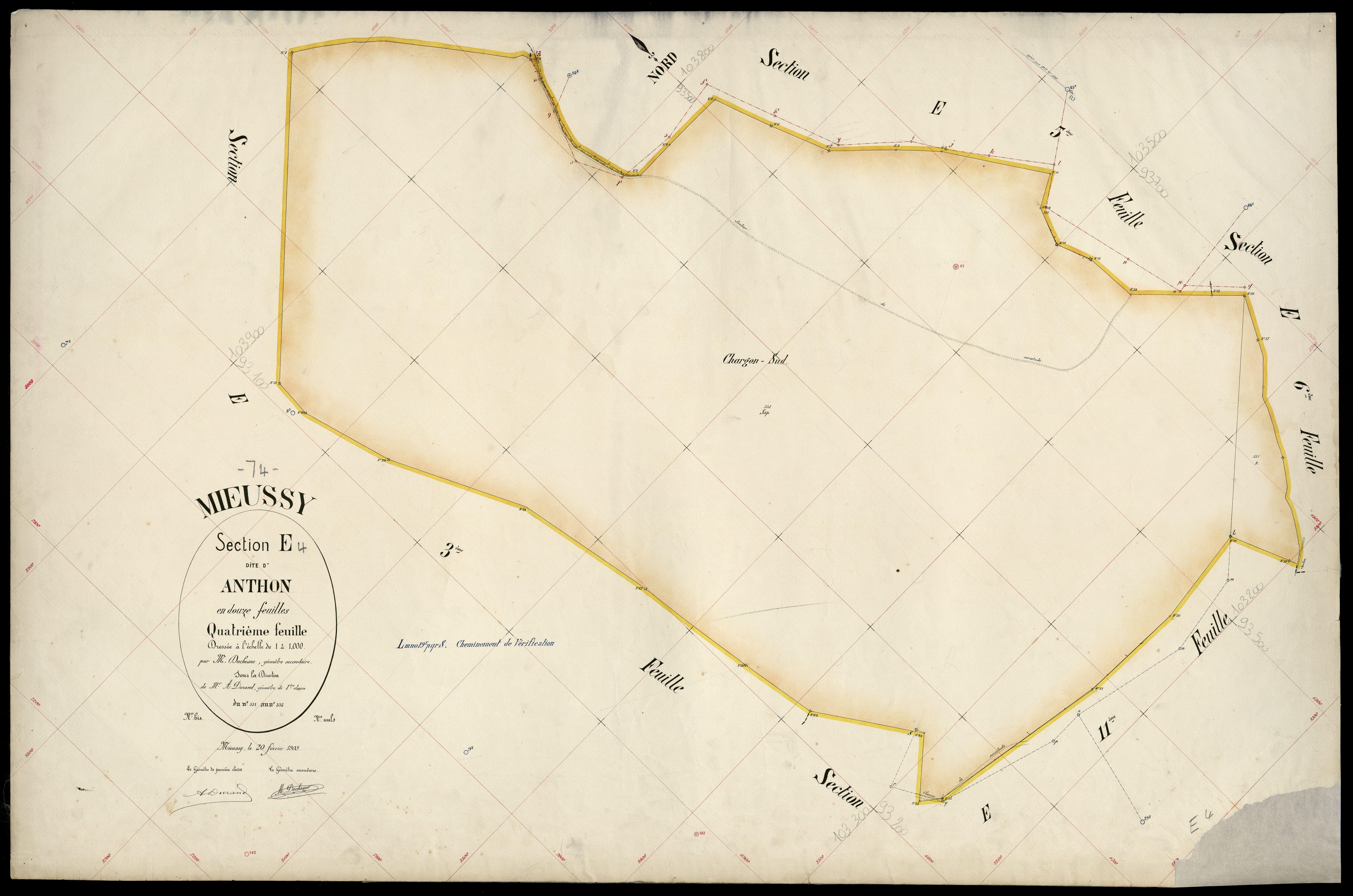 3 P 3 6102 - Feuille n° , parcelles n° 333 à 471 - 20 février 1903