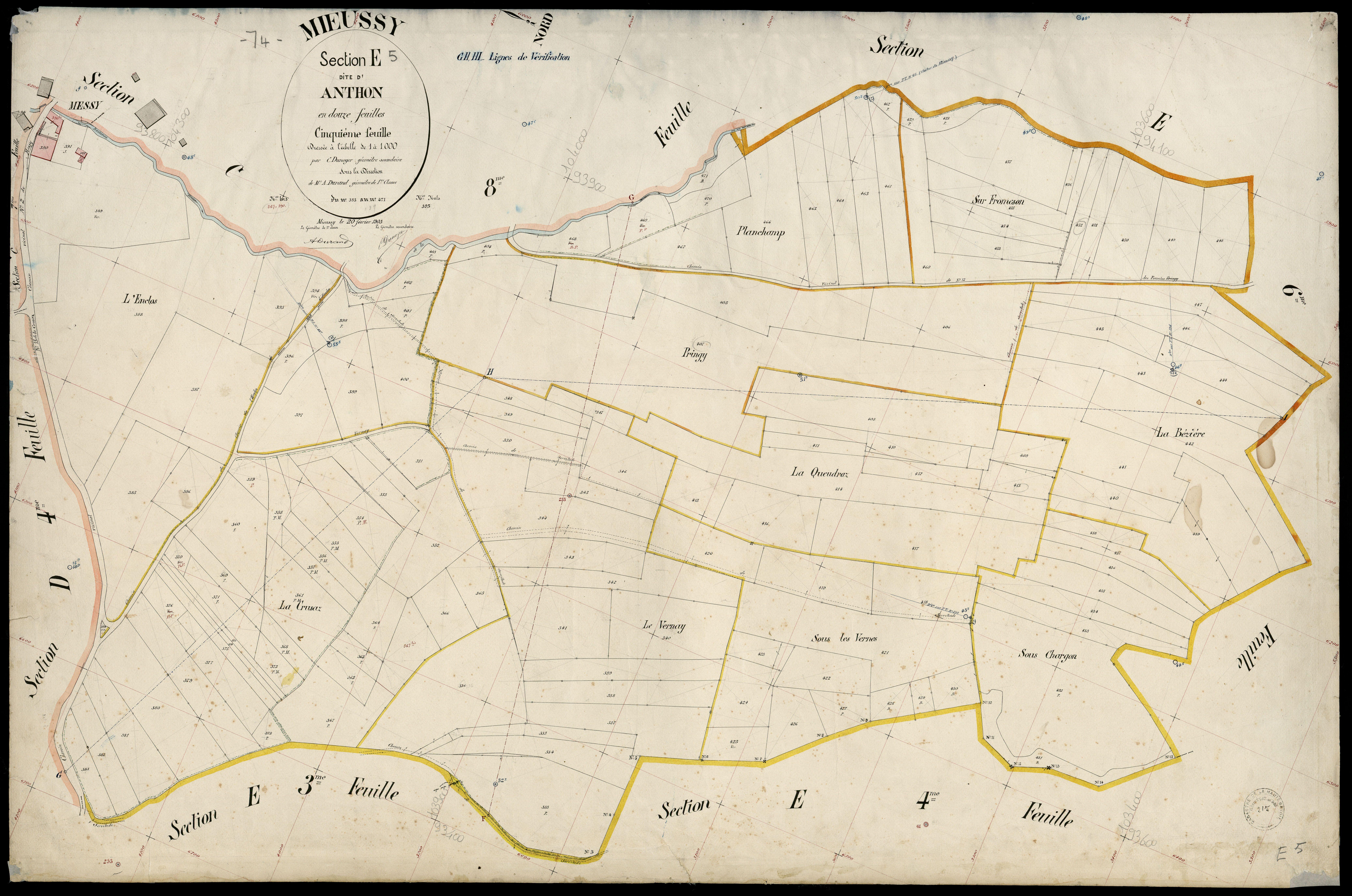 3 P 3 6103 - Feuille n° 6, parcelles n° 471 à 79 - 20 février 1903