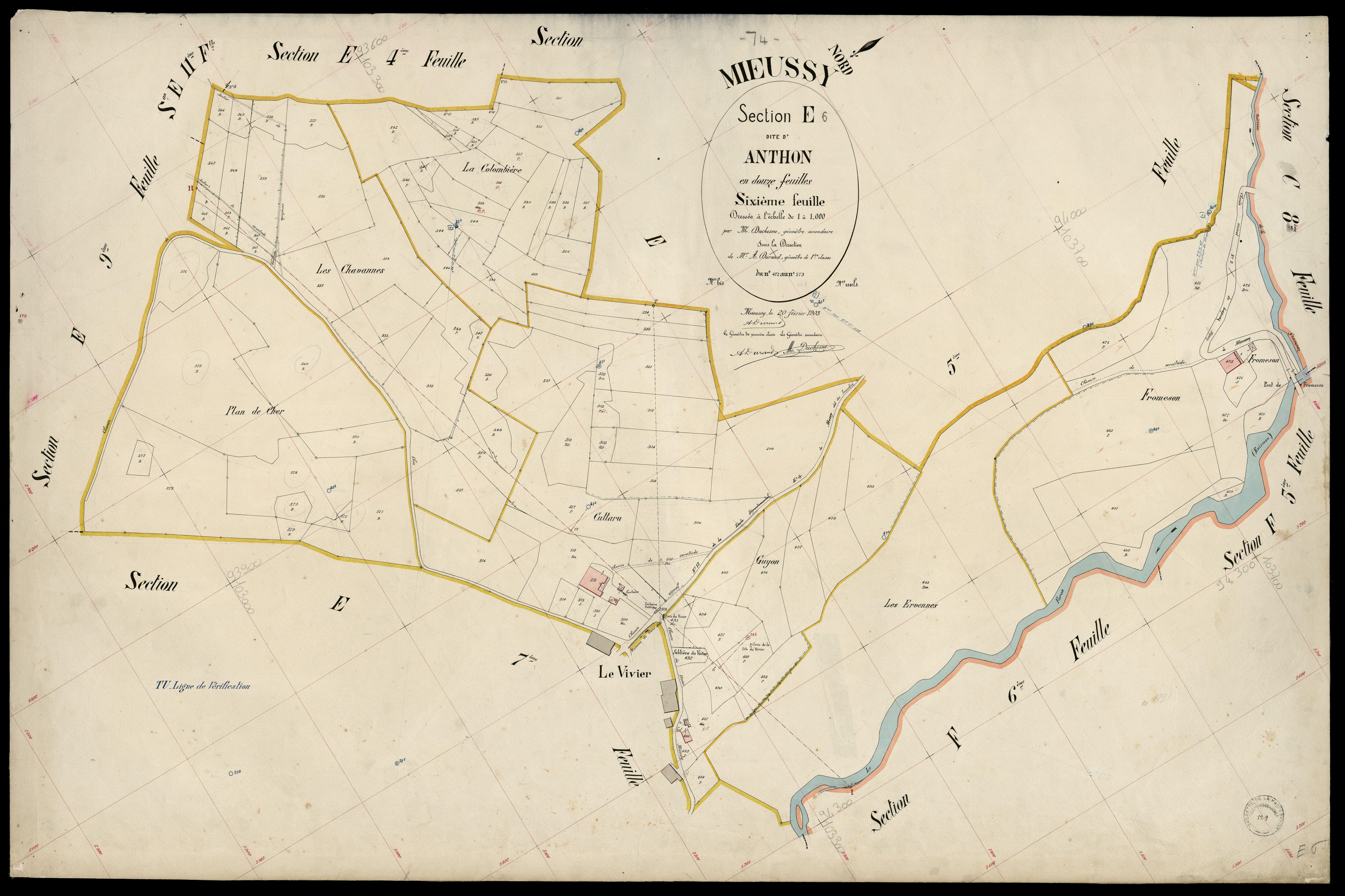 3 P 3 6104 - Feuille n° 7, parcelles n° 80 à 729 - 20 février 1903