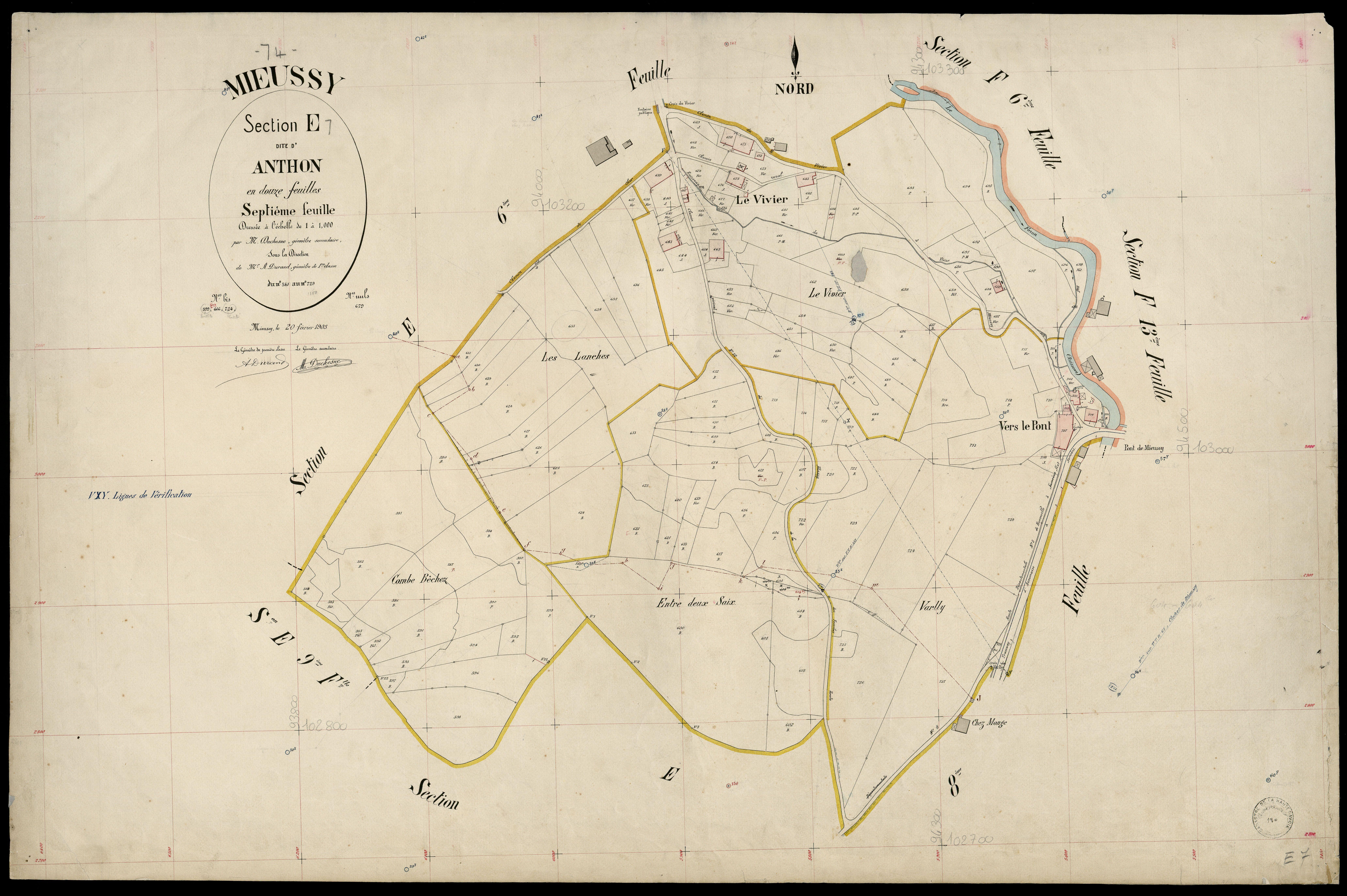 3 P 3 6105 - Feuille n° 8, parcelles n° 730 à 86 - 20 février 1903