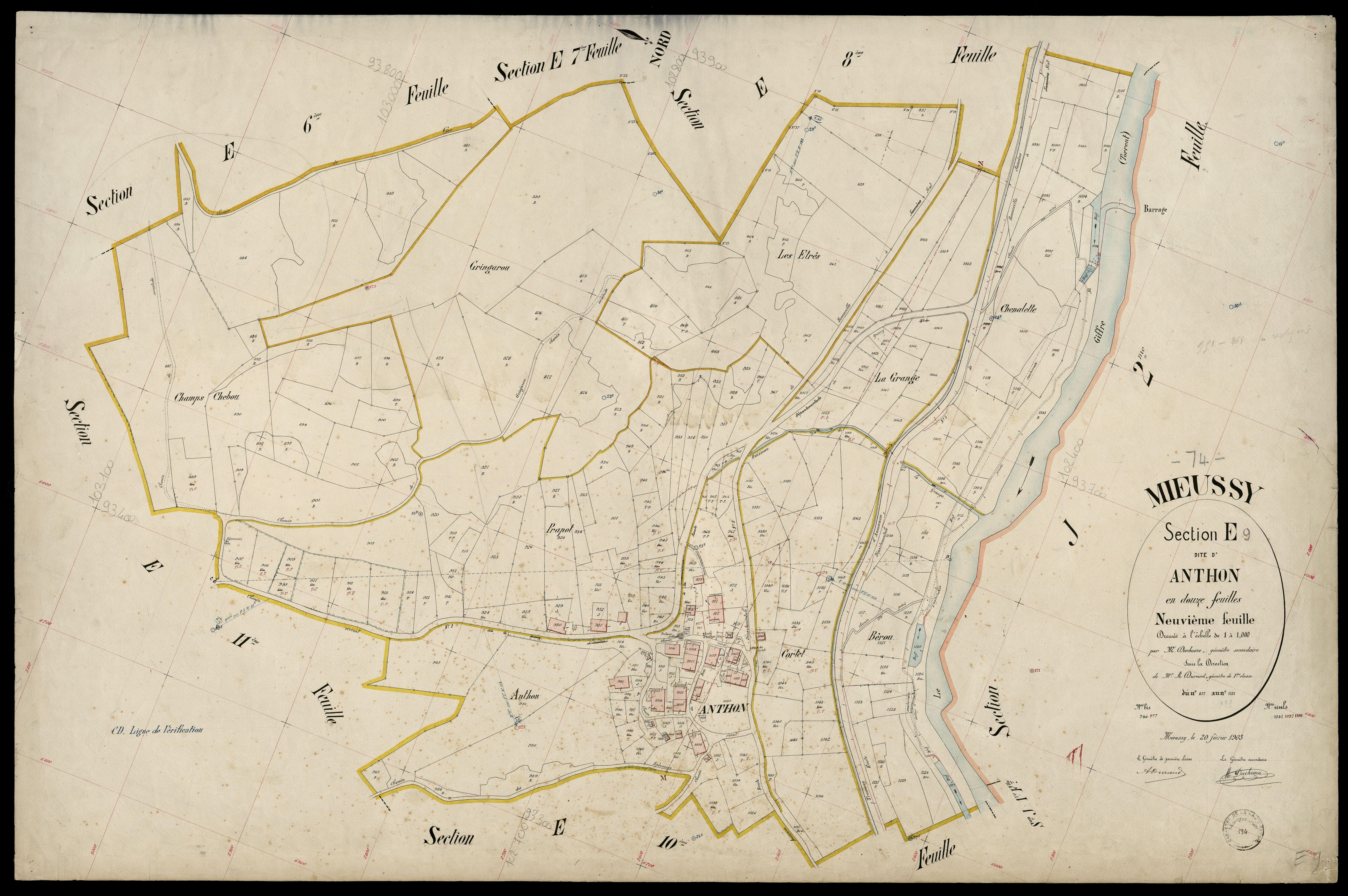 3 P 3 6107 - Feuille n° 10, parcelles n° 1132 à 1246 - 20 février 1903