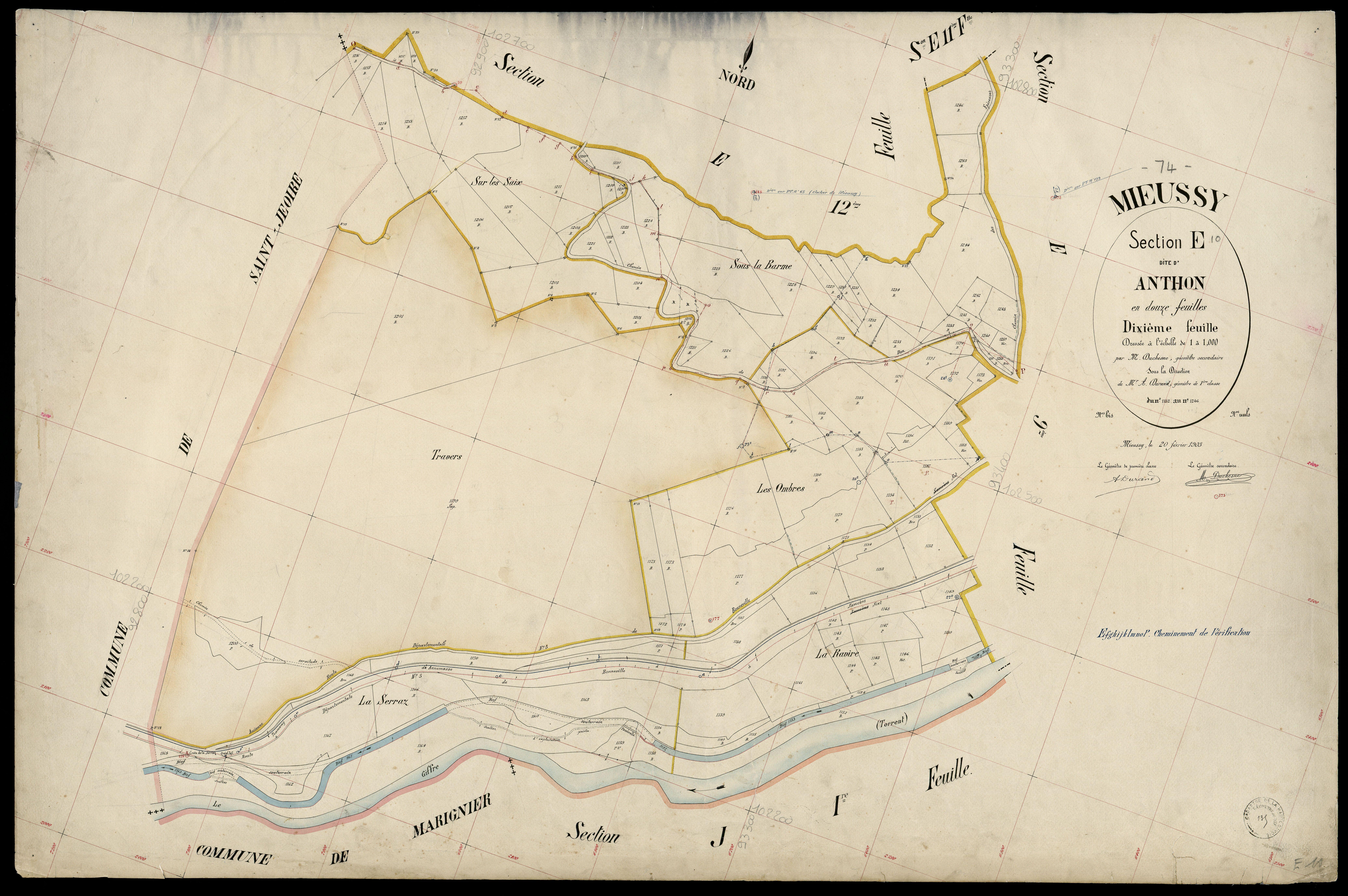 3 P 3 6108 - Feuille n° 11, parcelles n° 1247 à 1362 - 20 février 1903