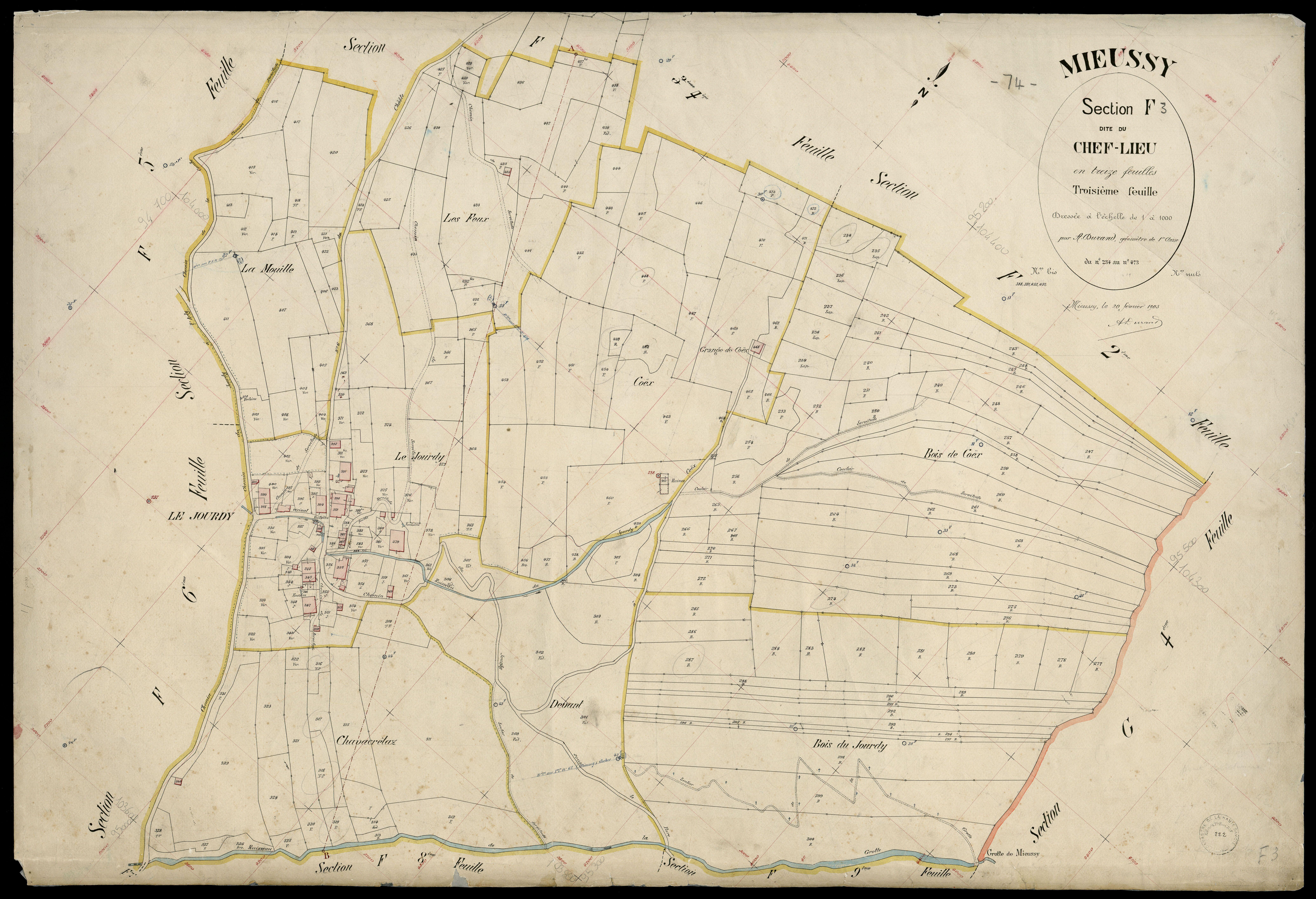 3 P 3 6113 - Feuille n° 4, parcelles n° 474 à 671 - 20 février 1903