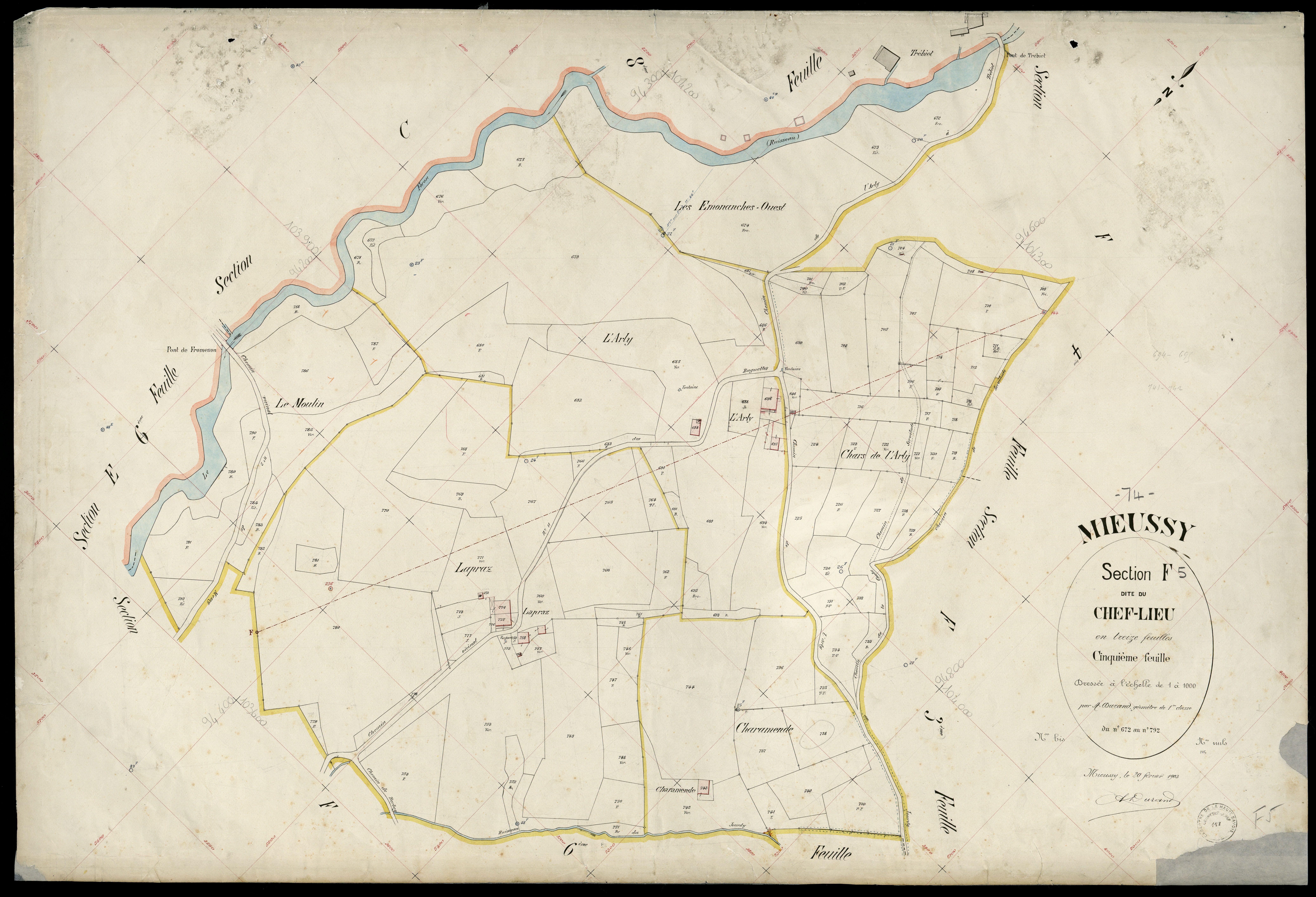 3 P 3 6115 - Feuille n° 6, parcelles n° 793 à 881 - 20 février 1903