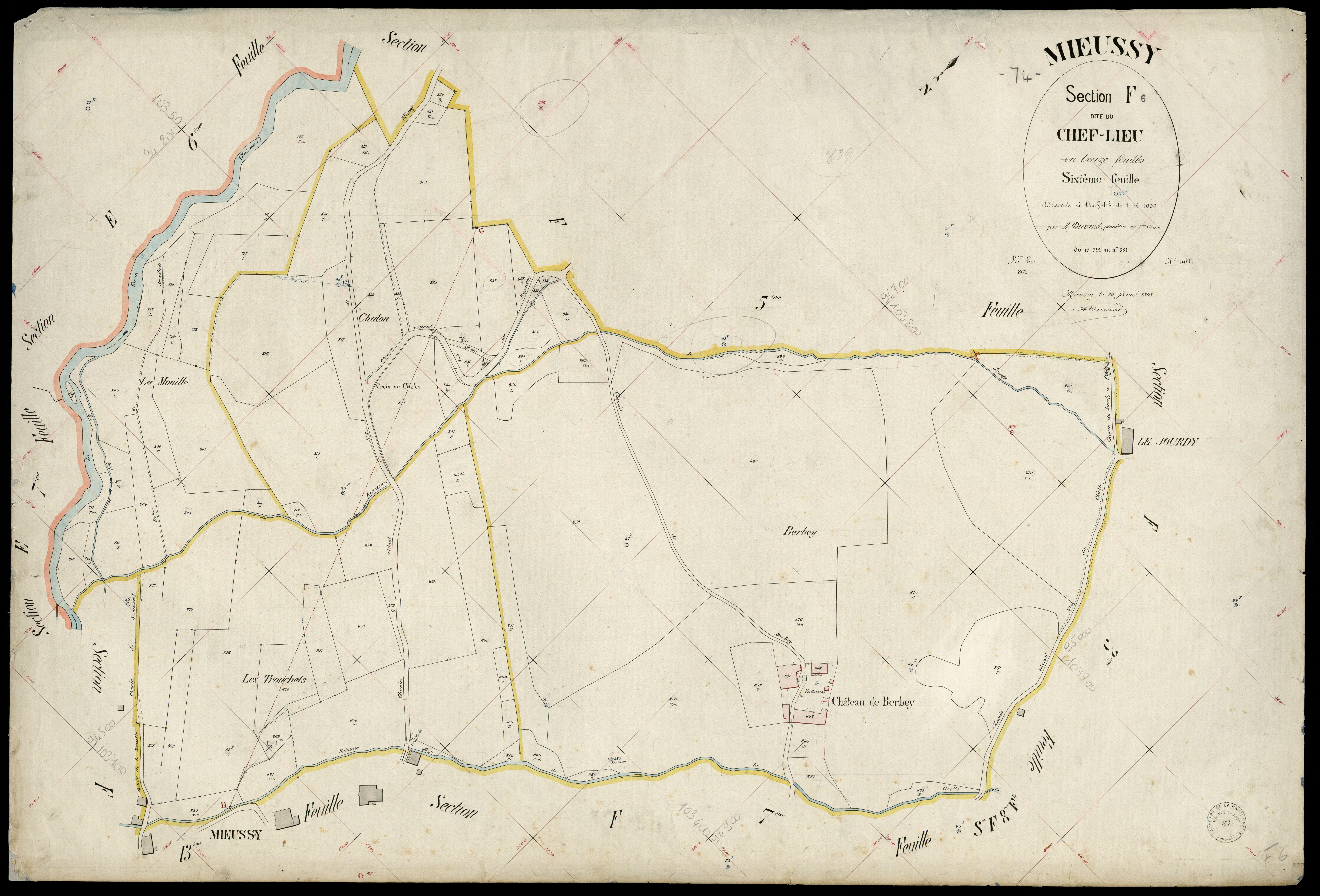 3 P 3 6116 - Feuille n° 7, parcelles n° 882 à 1039 - 20 février 1903
