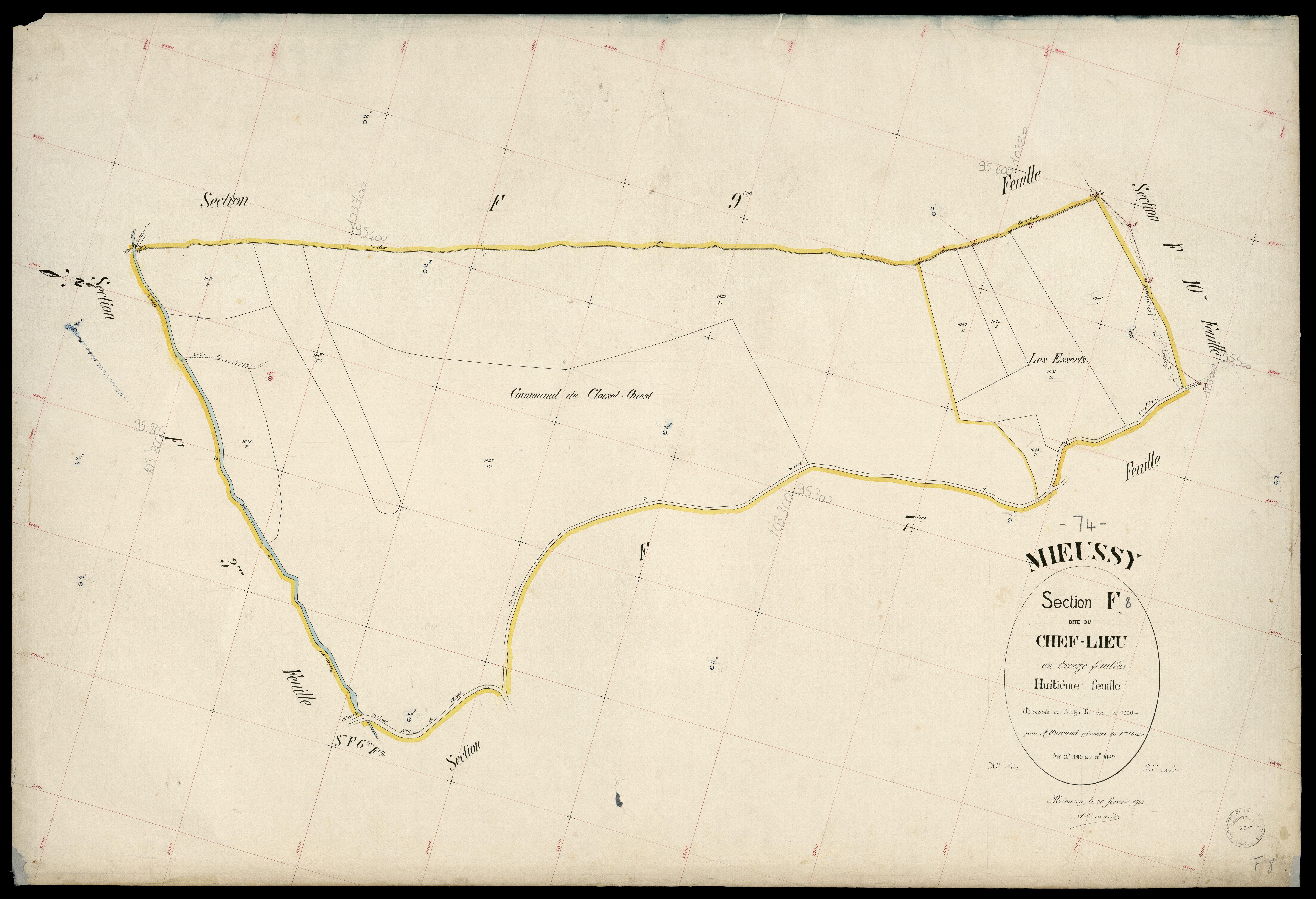 3 P 3 6118 - Feuille n° 9, parcelles n° 100 à 106 - 20 février 1903