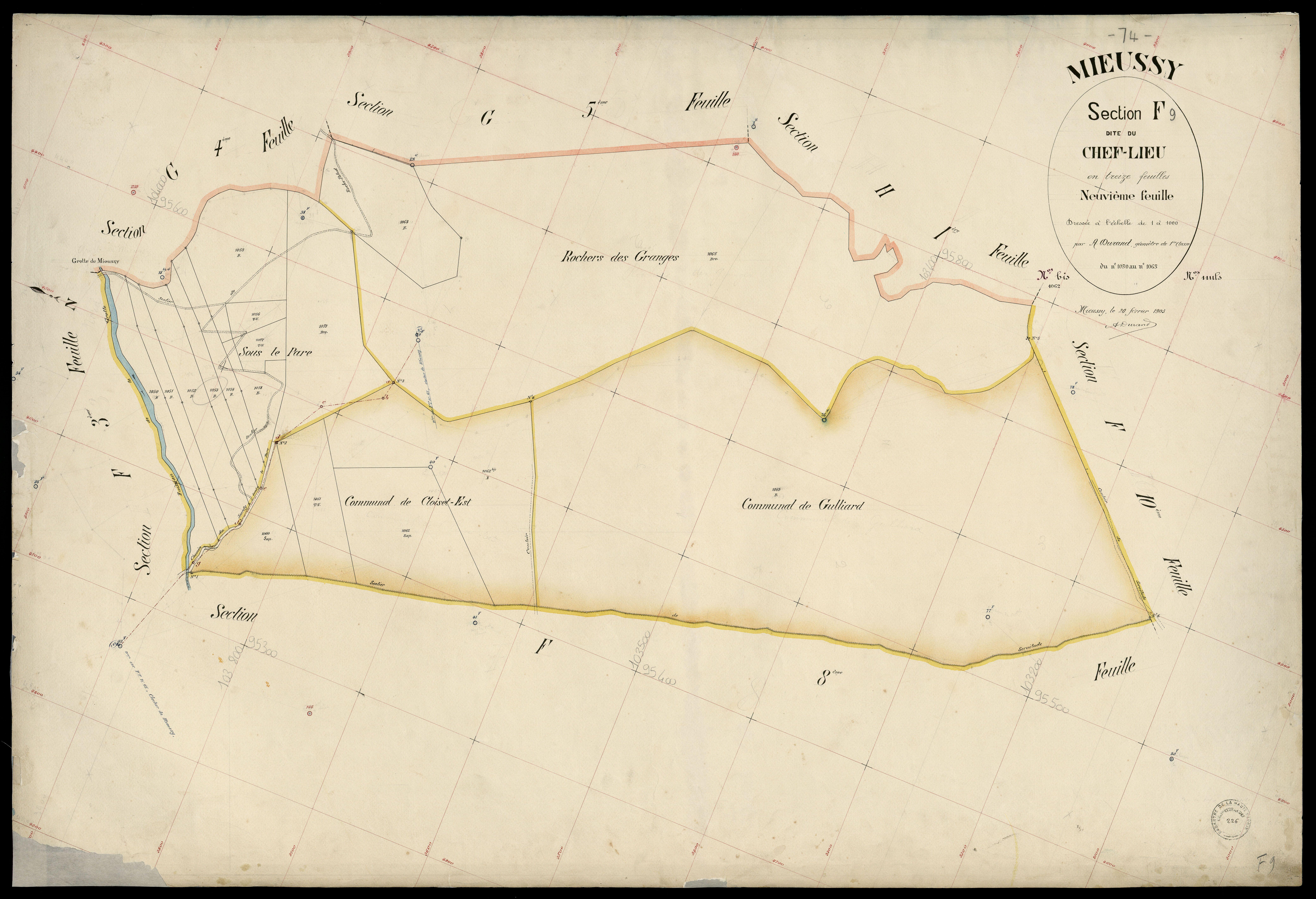 3 P 3 6119 - Feuille n° 10, parcelles n° 1066 à 1144 - 20 février 1903