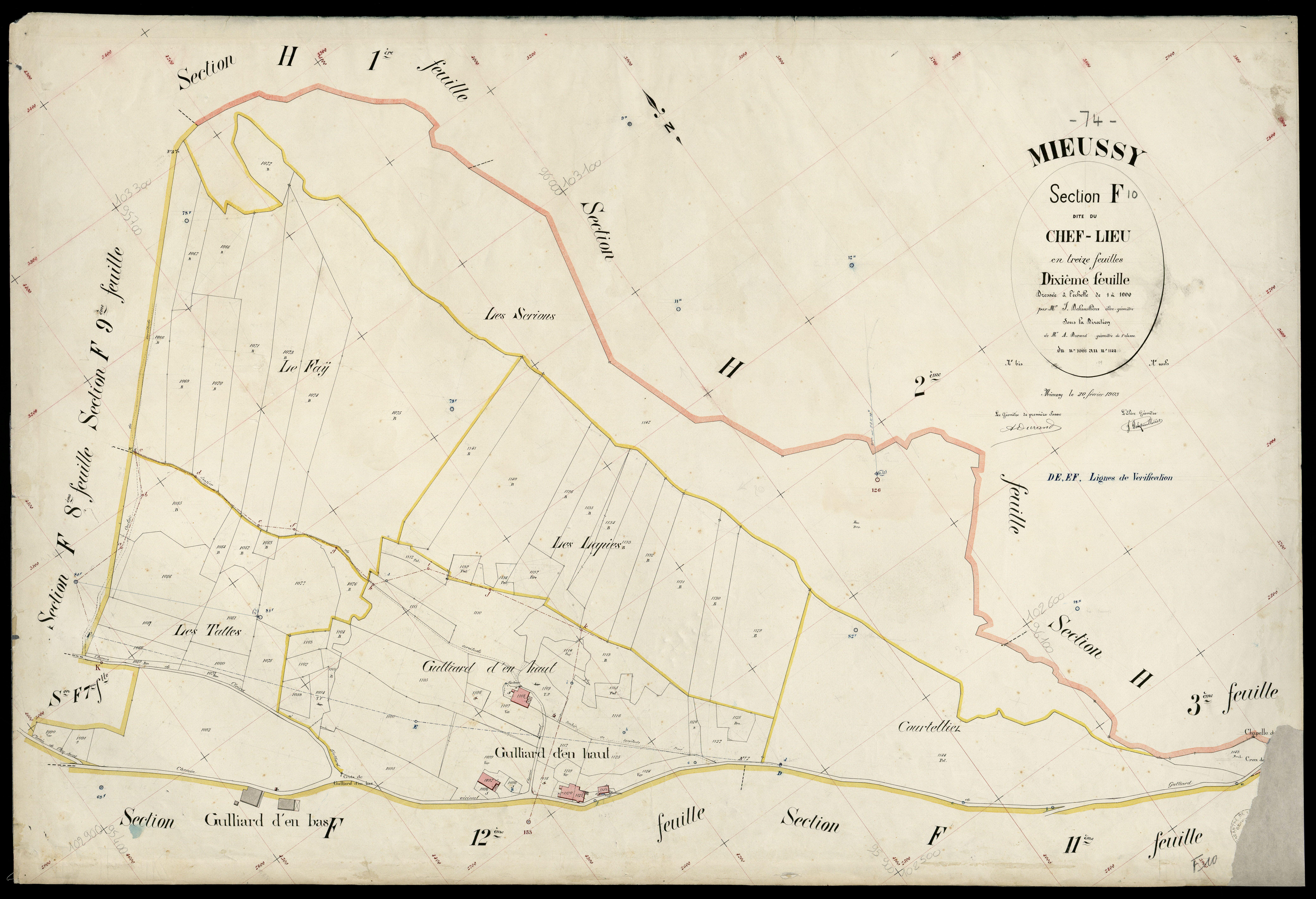3 P 3 6120 - Feuille n° 11, parcelles n° 114 à 1419 - 20 février 1903
