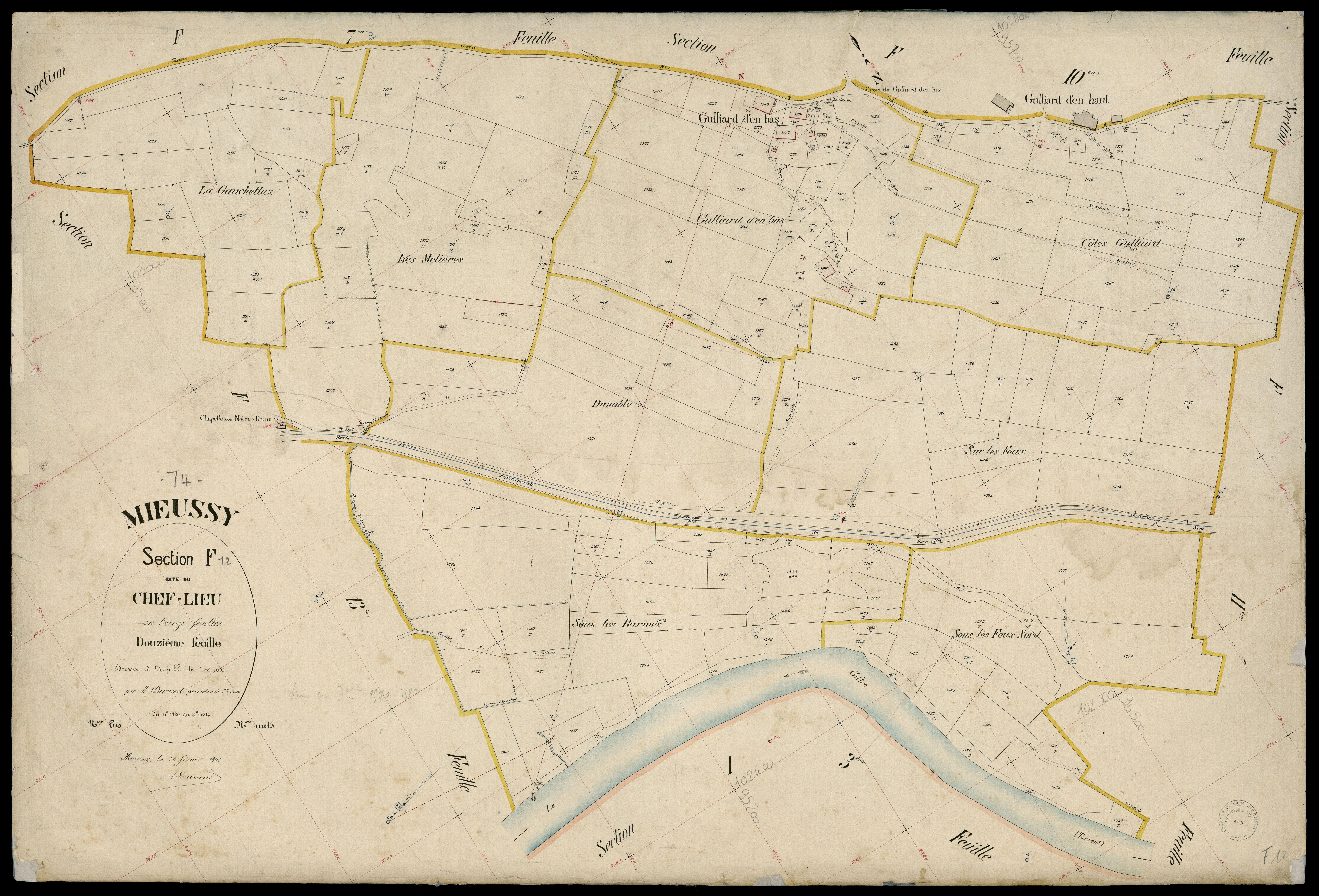 3 P 3 6122 - Feuille n° 13, parcelles n° 160 à 190 - 20 février 1903