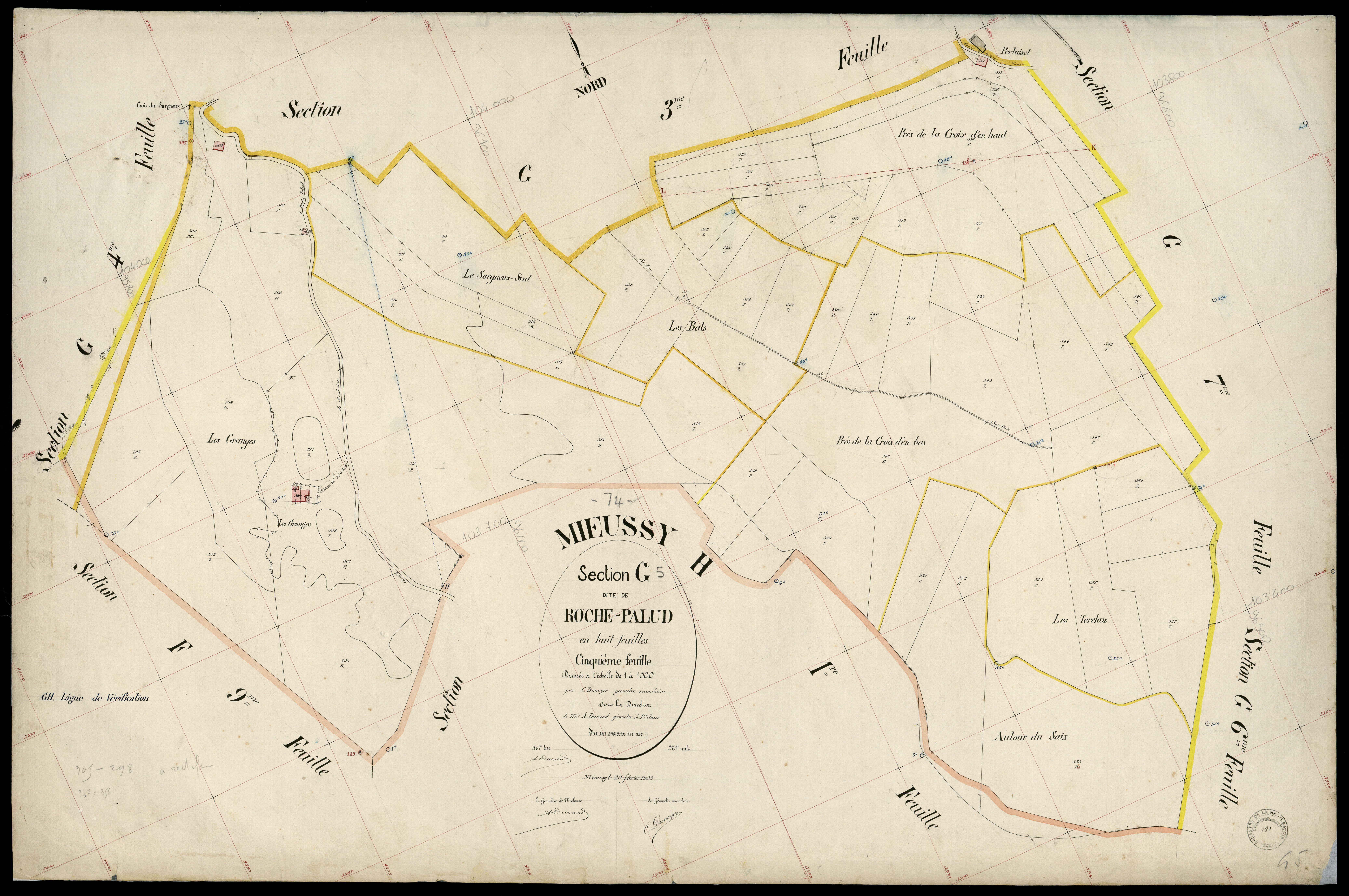 3 P 3 6128 - Feuille n° 6, parcelles n° 38 à 498 - 20 février 1903