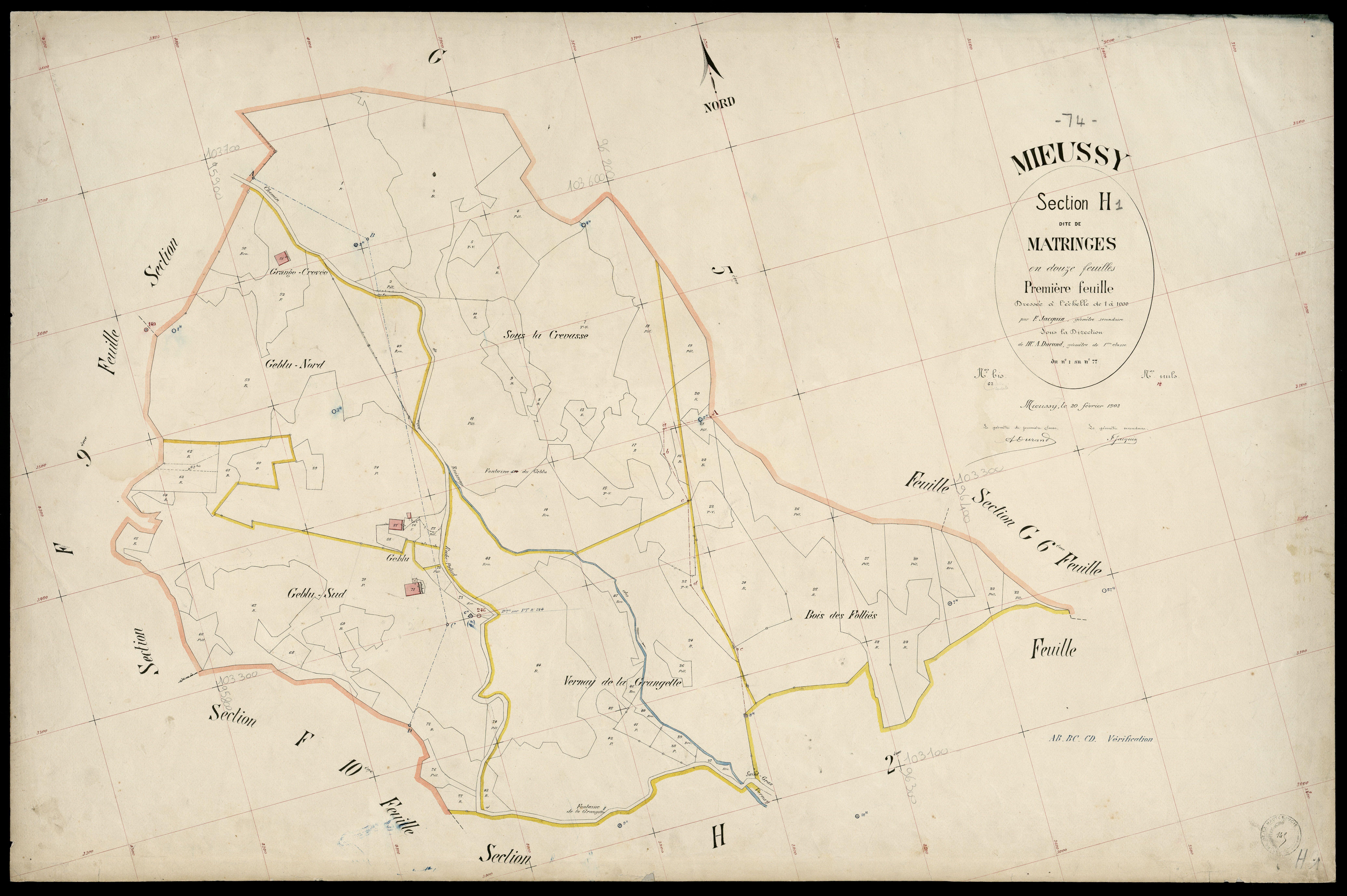 3 P 3 6132 - Feuille n° 2, parcelles n° 78 à 208 - 20 février 1903