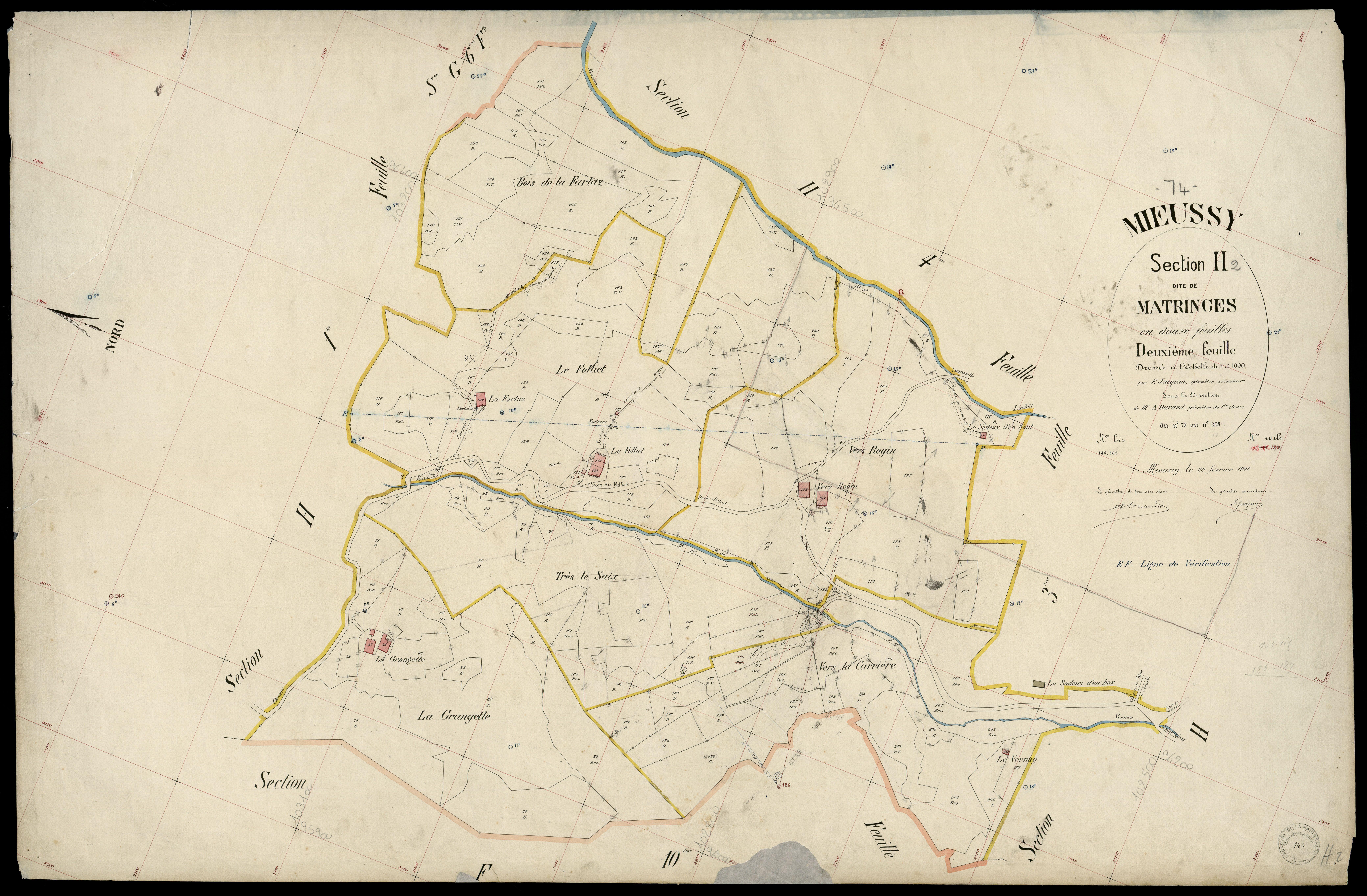 3 P 3 6133 - Feuille n° 3, parcelles n° 209 à 333 - 20 février 1903