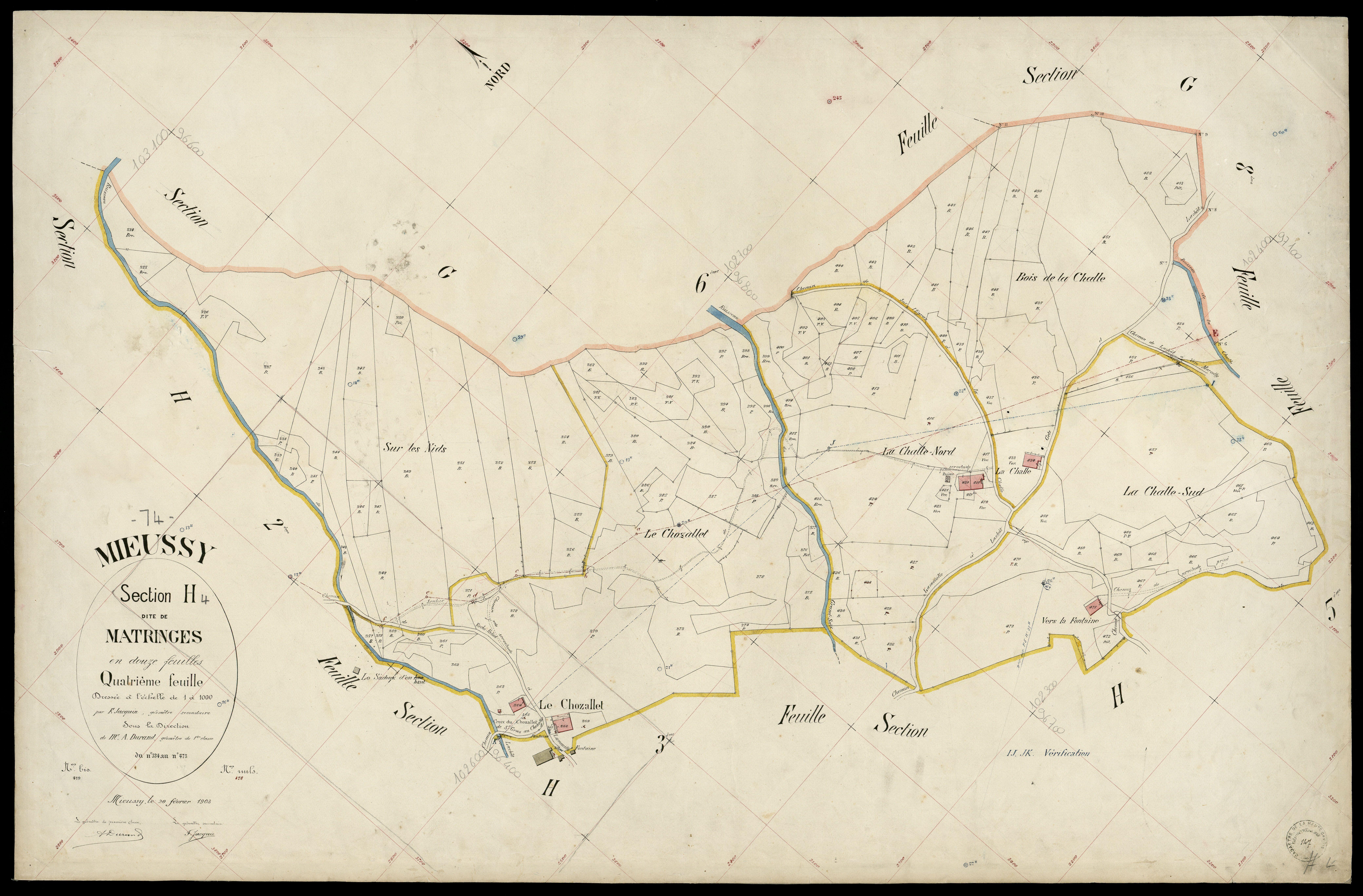 3 P 3 6135 - Feuille n° , parcelles n° 474 à 662 - 20 février 1903