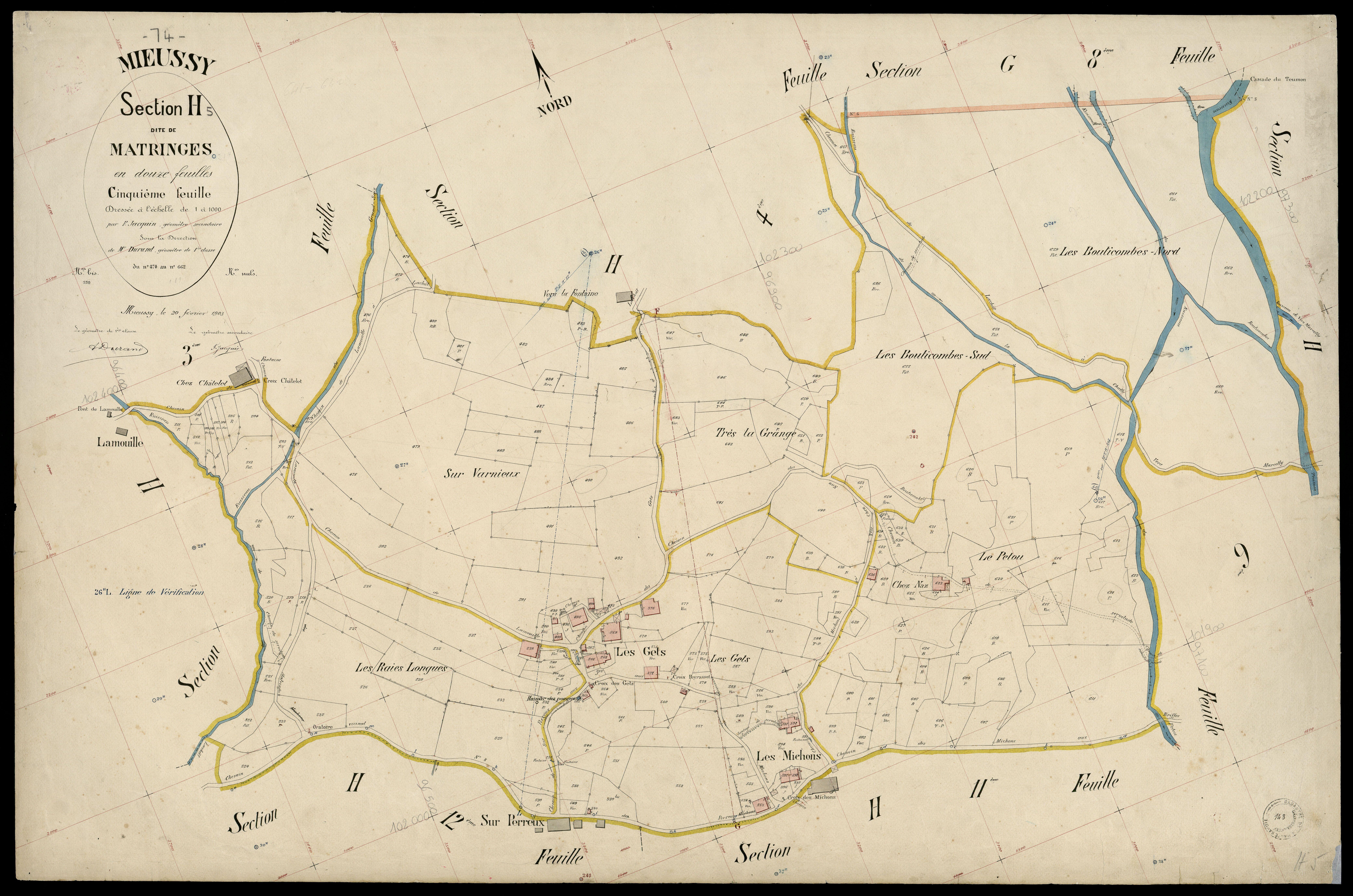 3 P 3 6136 - Feuille n° 6, parcelles n° 663 à 830 - 20 février 1903