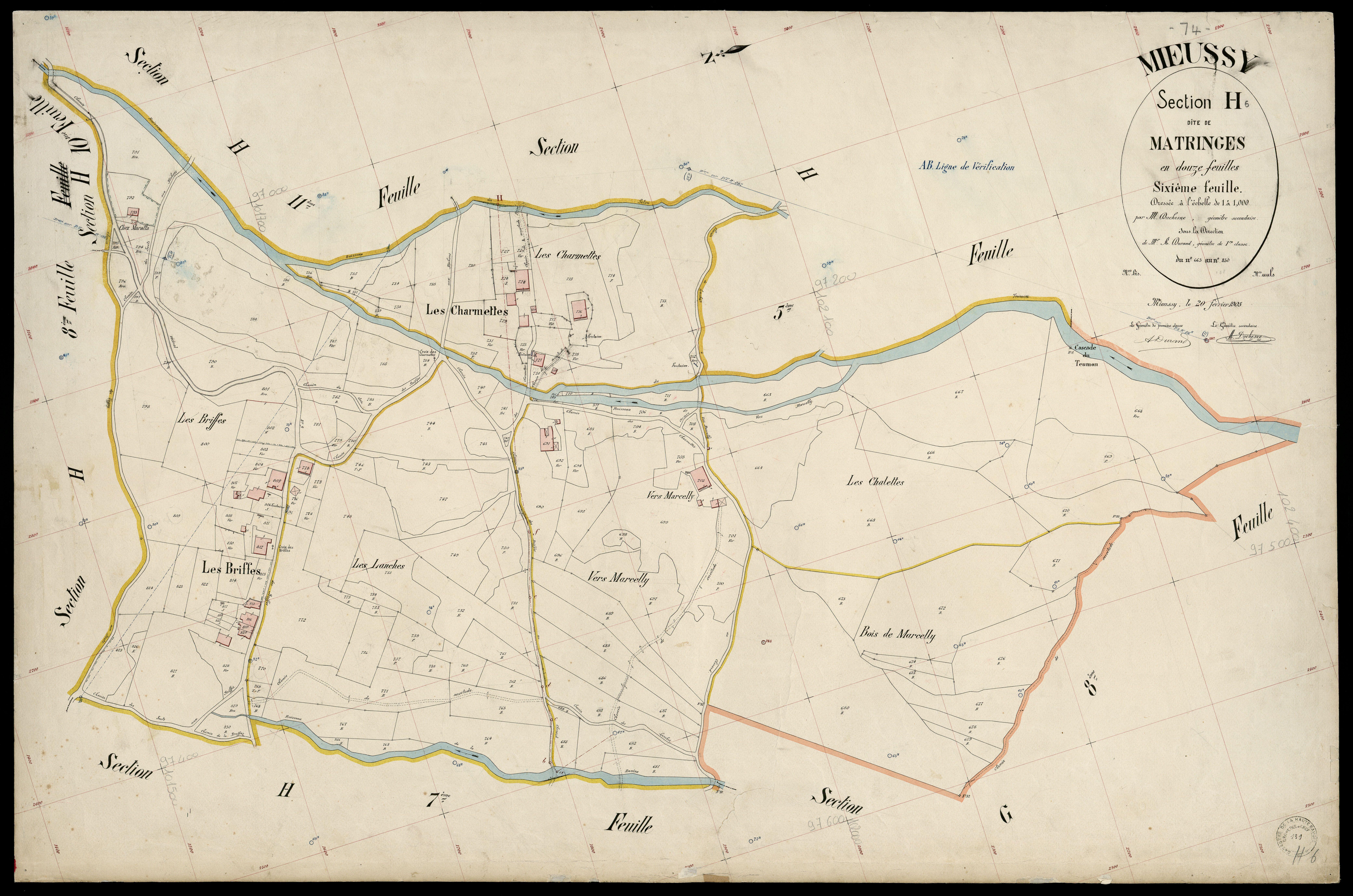 3 P 3 6137 - Feuille n° 7, parcelles n° 831 à 1002 - 20 février 1903
