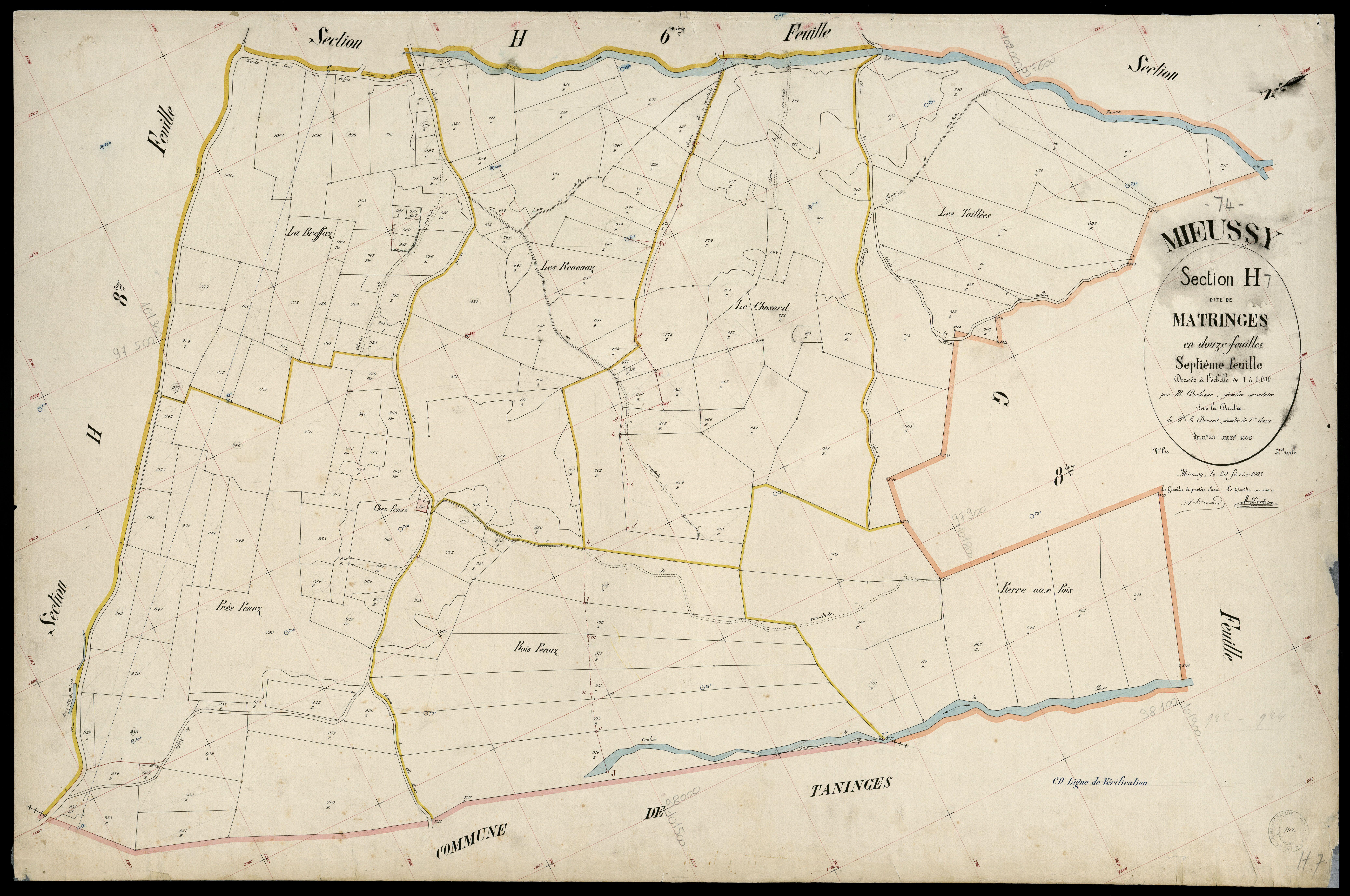 3 P 3 6138 - Feuille n° 8, parcelles n° 1003 à 1129 - 20 février 1903