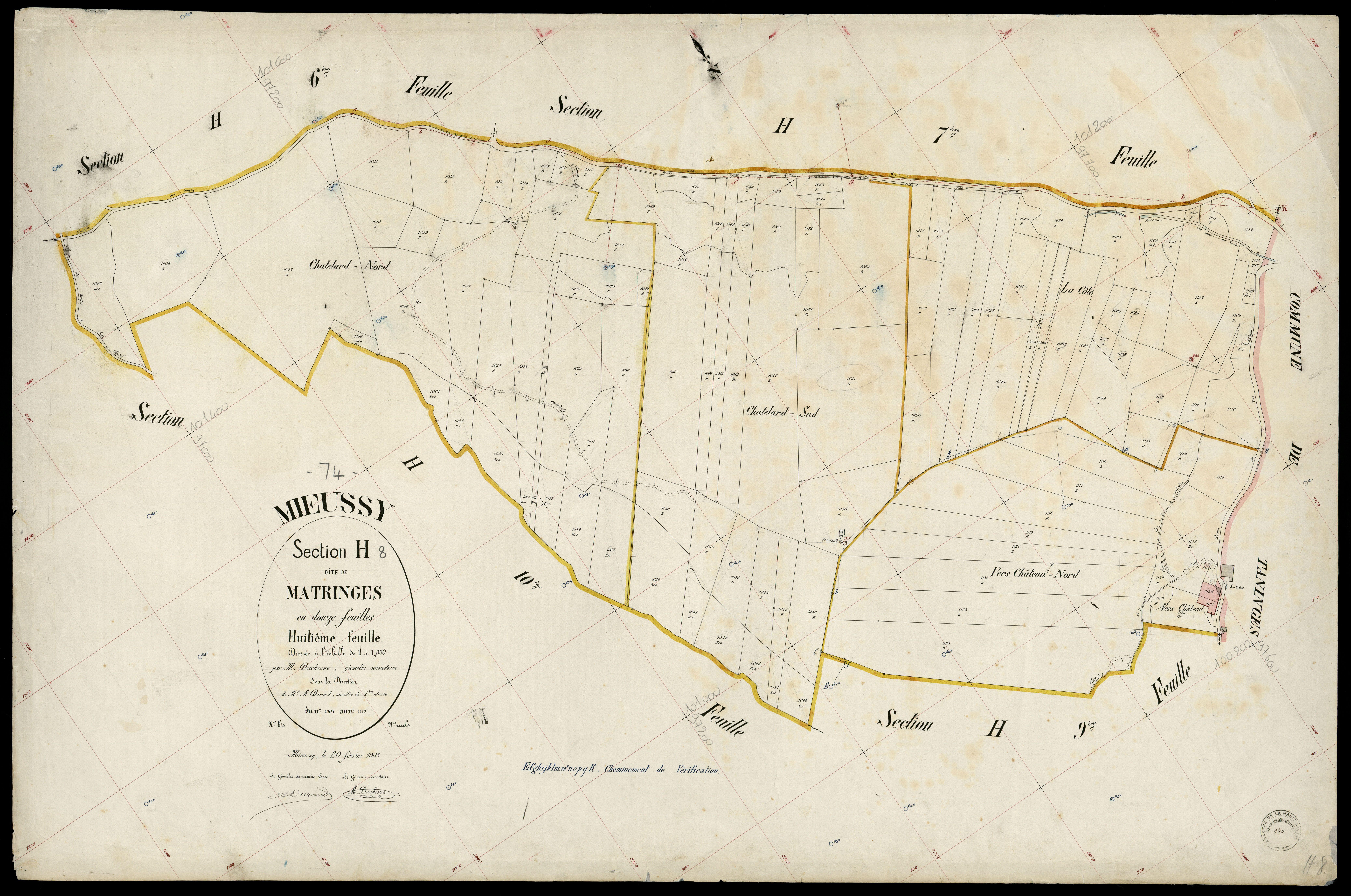 3 P 3 6139 - Feuille n° 9, parcelles n° 1130 à 1191 - 20 février 1903