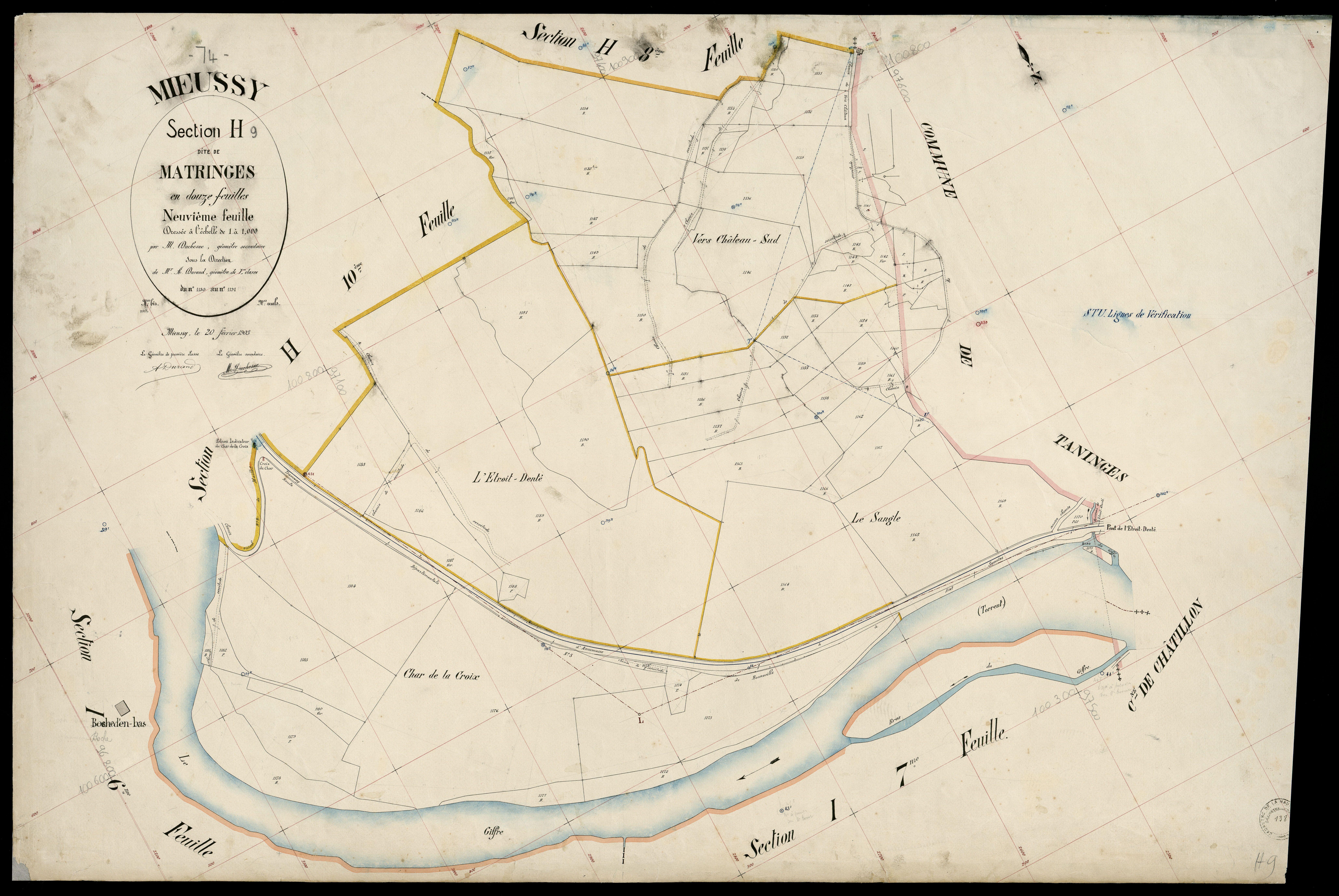 3 P 3 6140 - Feuille n° 10, parcelles n° 1192 à 1320 - 20 février 1903