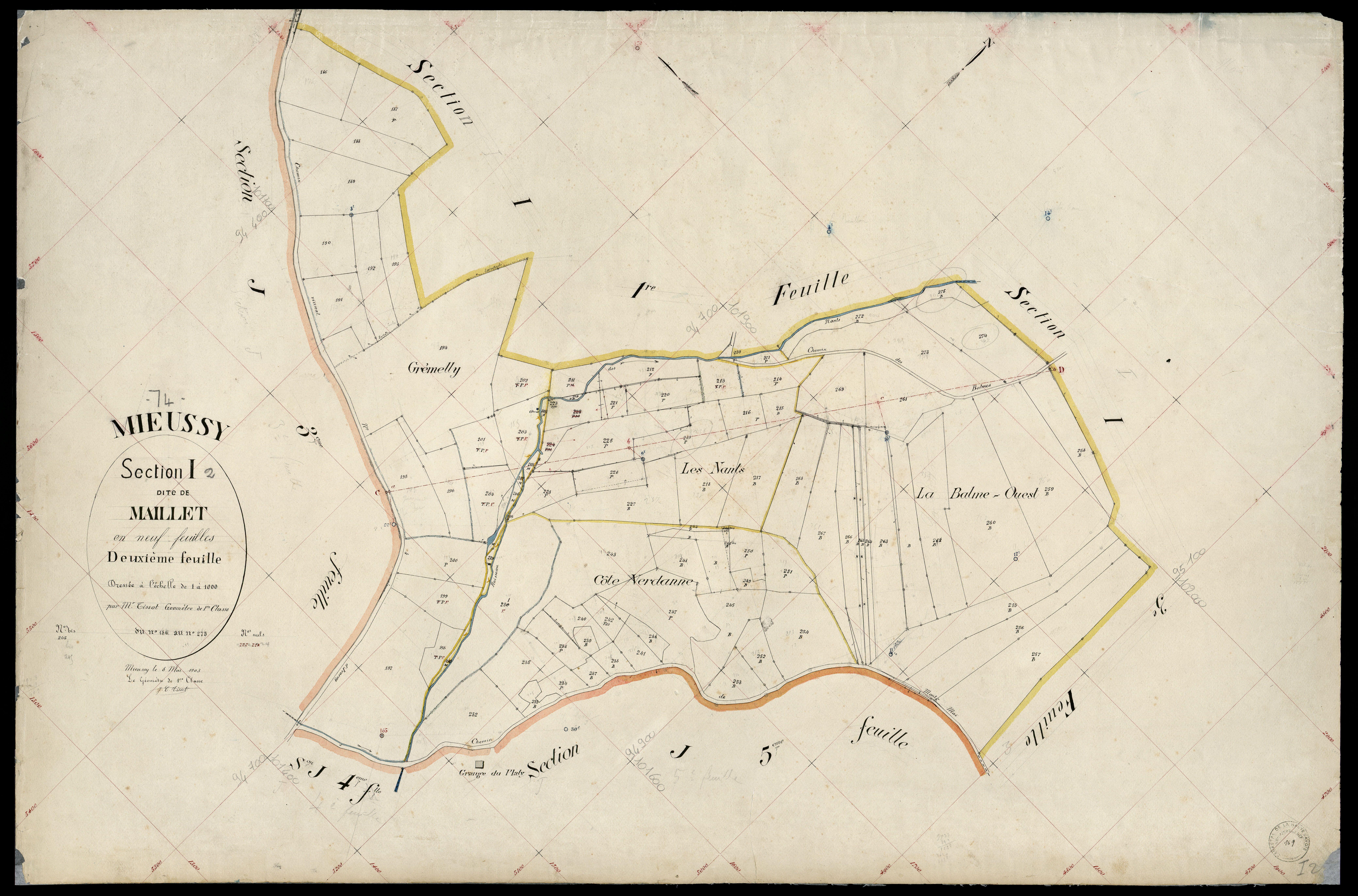 3 P 3 6145 - Feuille n° 3, parcelles n° 276 à 408 - 8 mai 1903