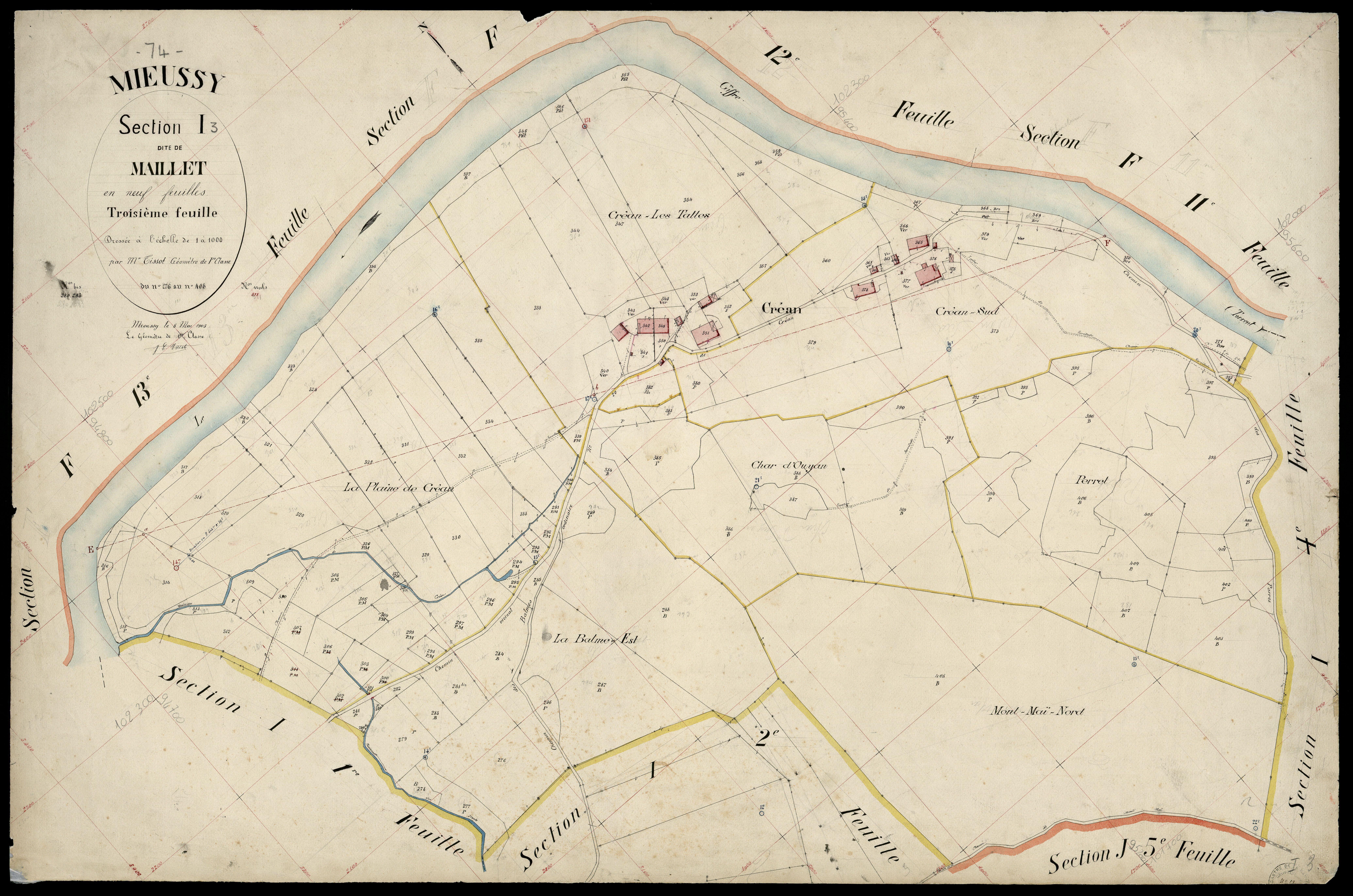 3 P 3 6146 - Feuille n° 4, parcelles n° 409 à 61 - 8 mai 1903