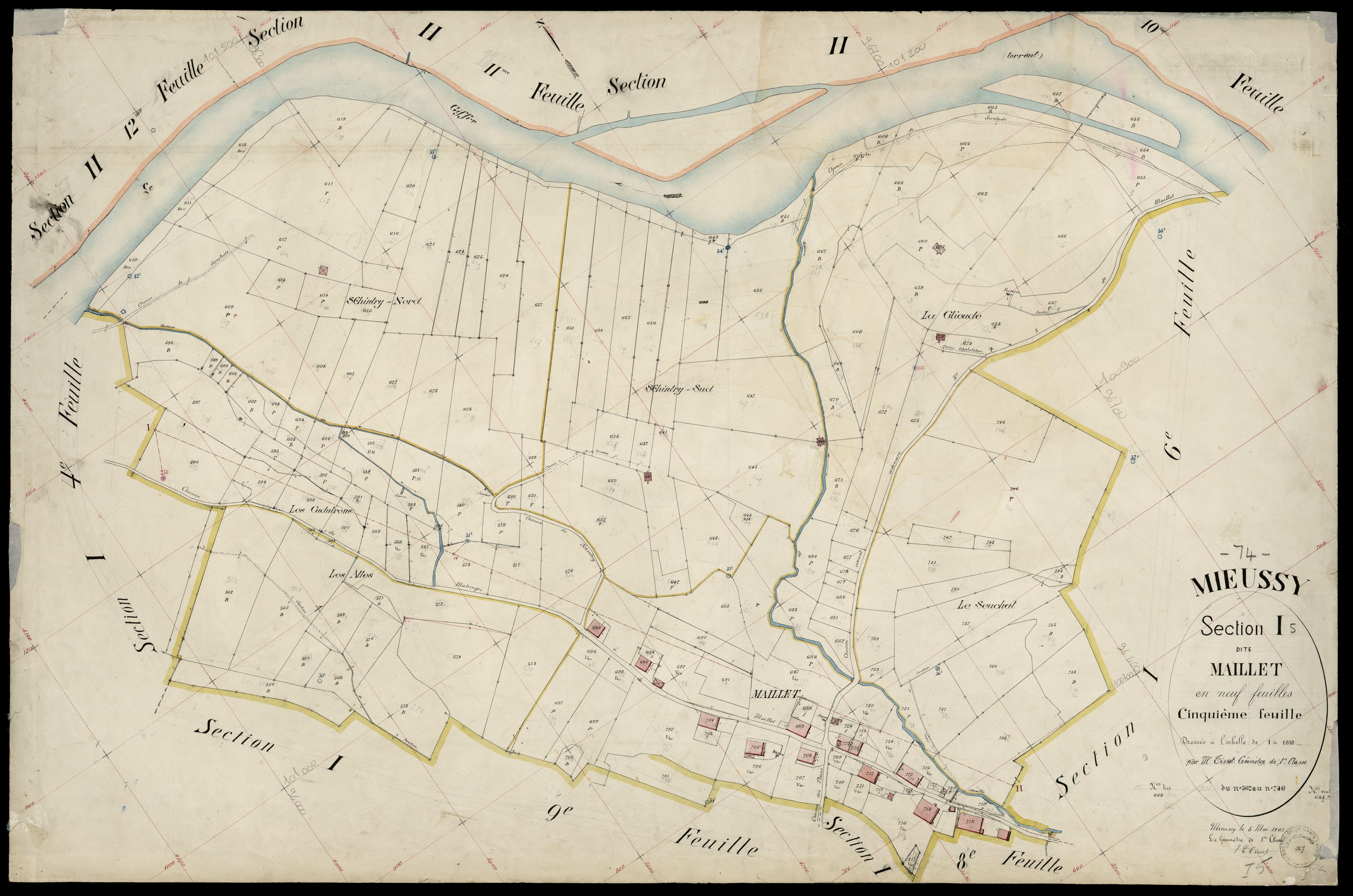 3 P 3 6148 - Feuille n° 6, parcelles n° 747 à 89 - 8 mai 1903
