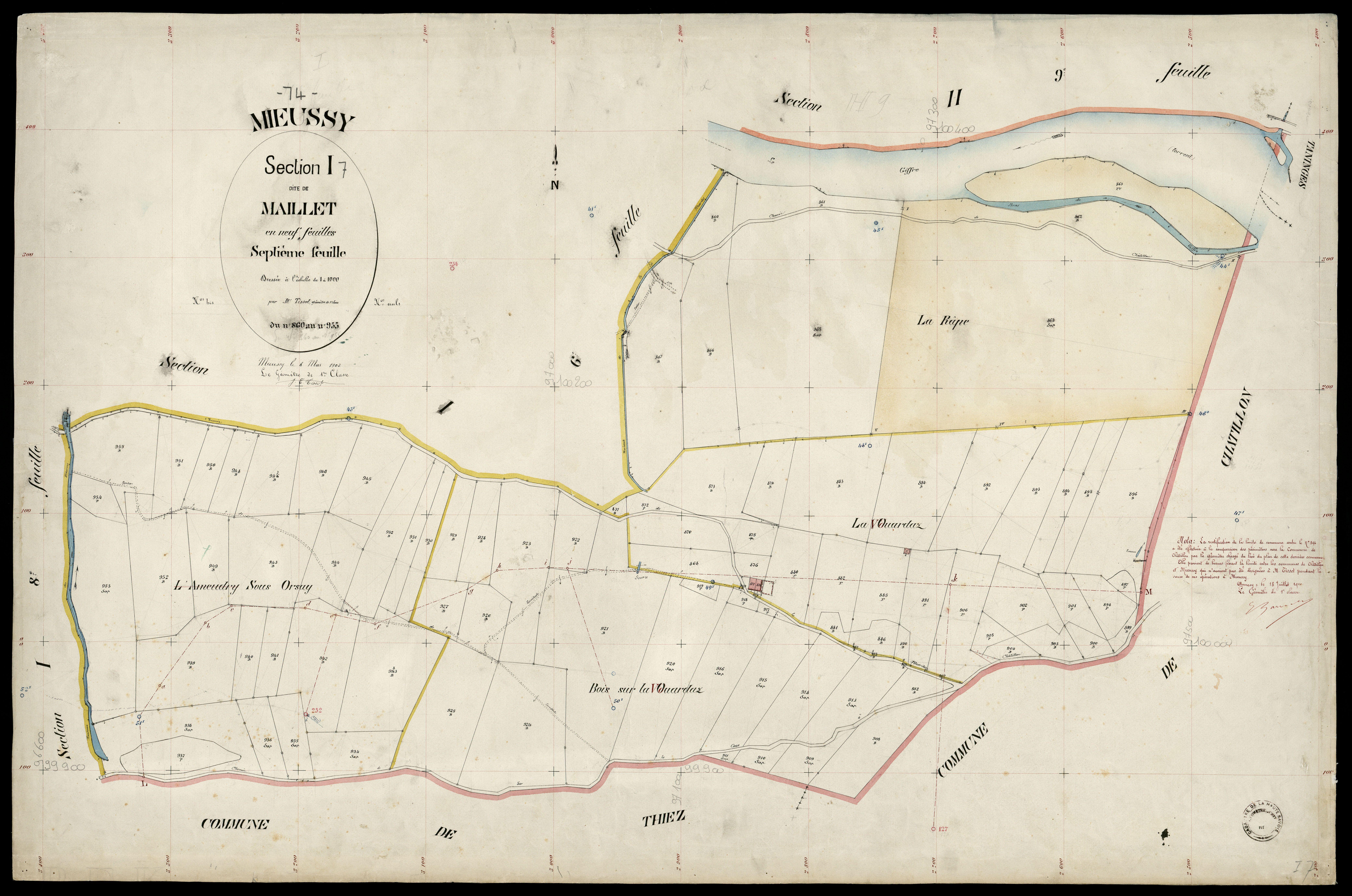 3 P 3 6150 - Feuille n° 8, parcelles n° 96 à 1119 - 8 mai 1903