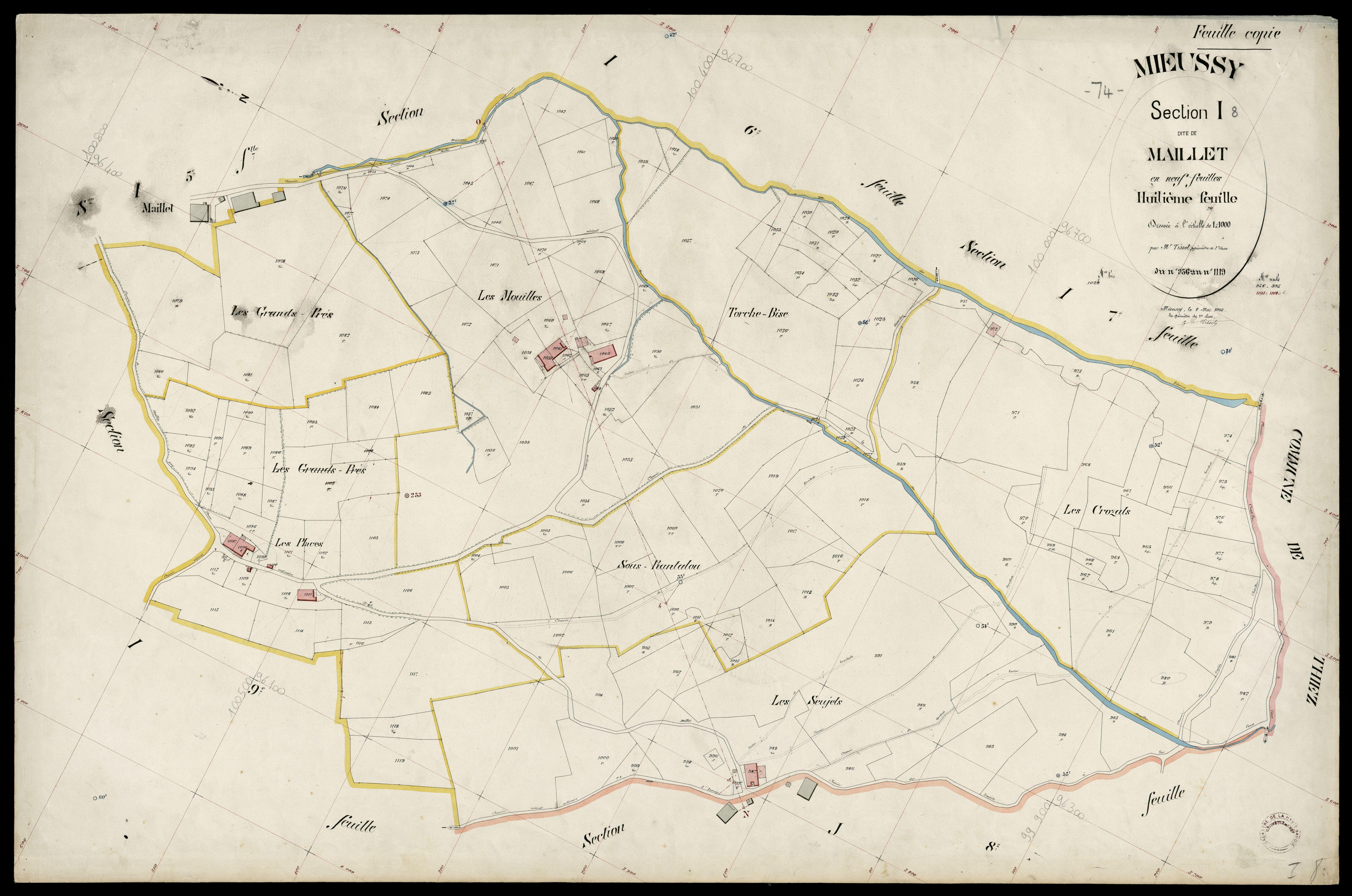 3 P 3 6151 - Feuille n° 9, parcelles n° 1120 à 1269 - 8 mai 1903