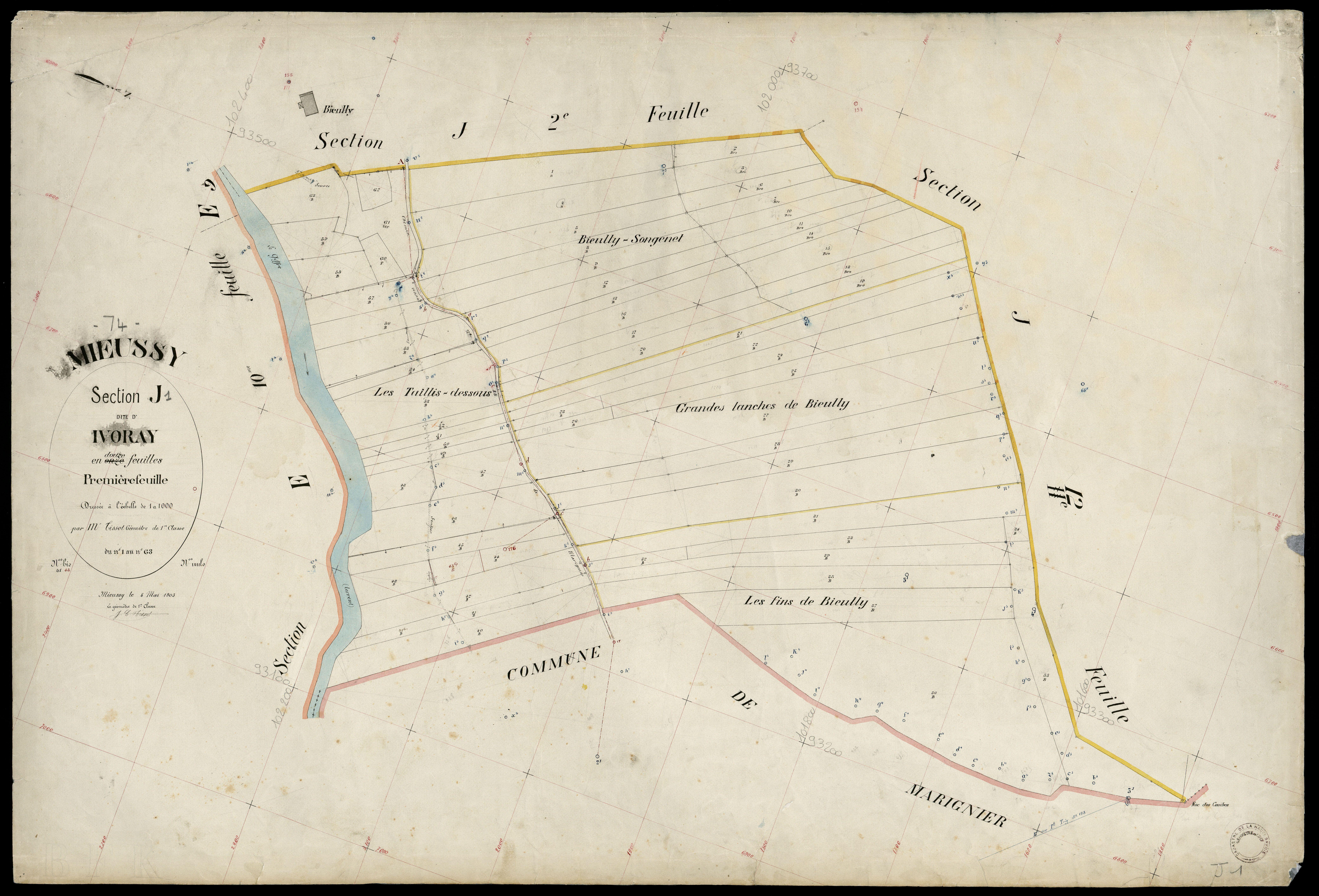 3 P 3 6153 - Feuille n° 2, parcelles n° 64 à 14 - 8 mai 1903