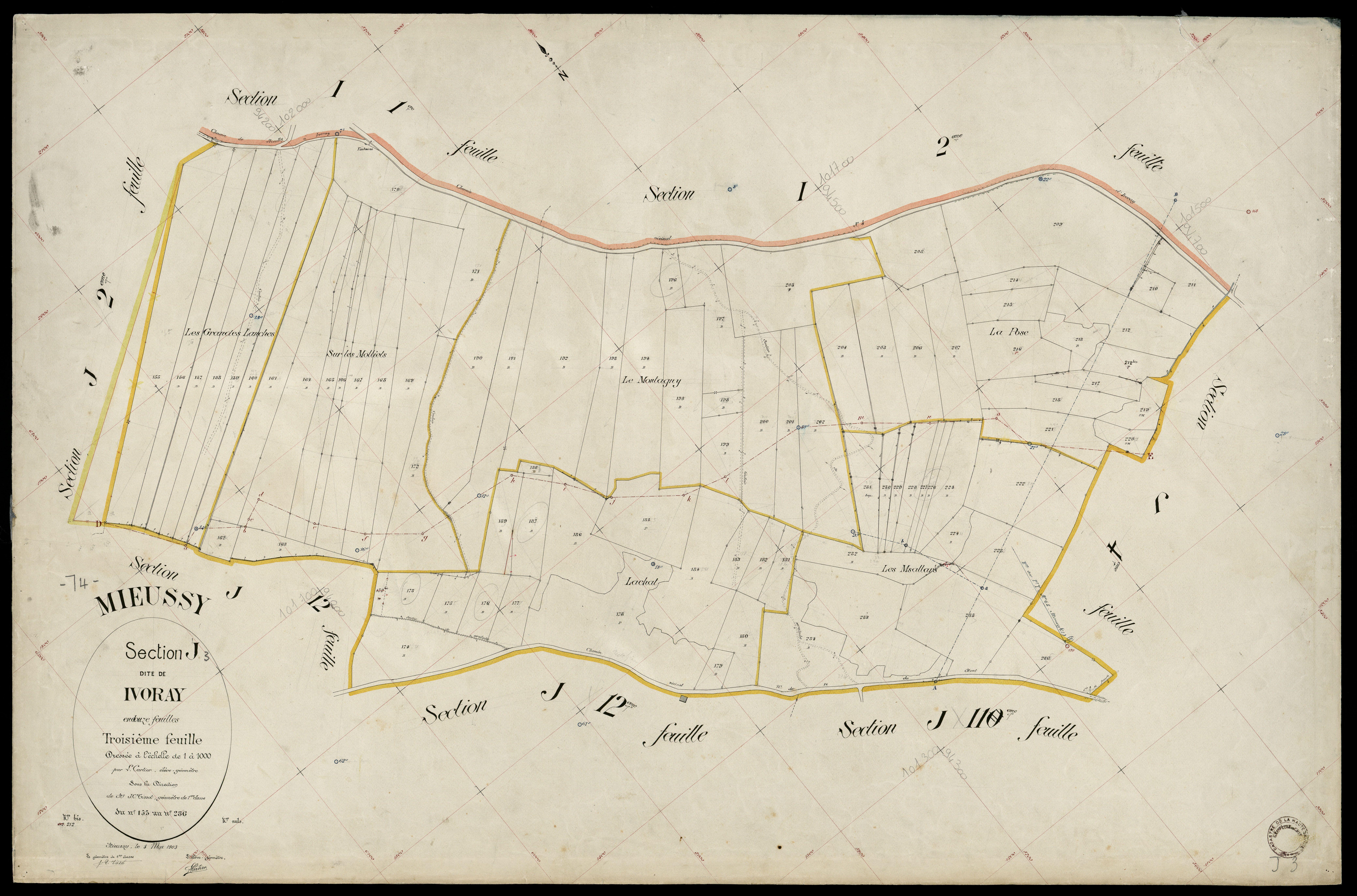 3 P 3 6155 - Feuille n° 4, parcelles n° 237 à 2 - 8 mai 1903