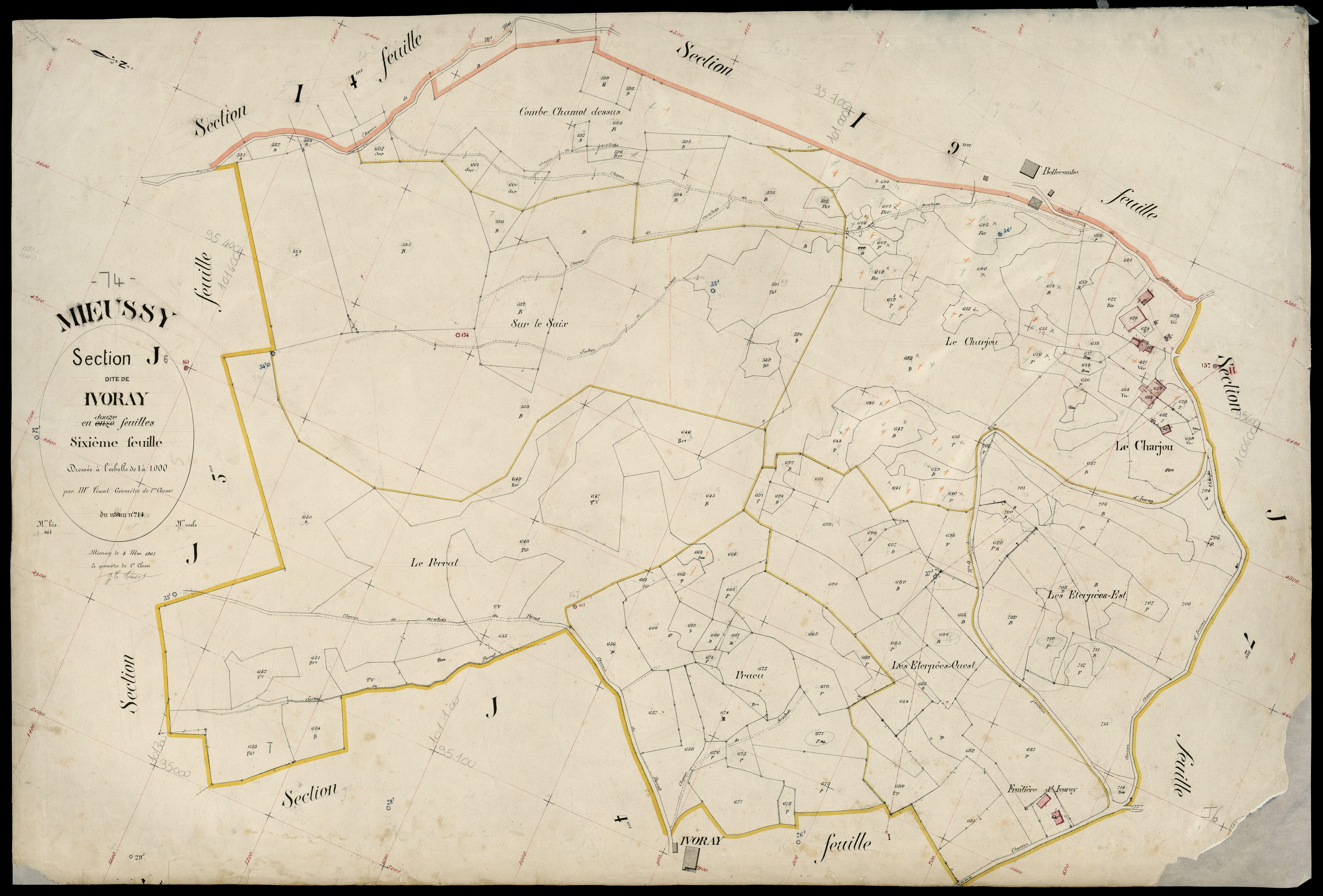 3 P 3 6158 - Feuille n° 7, parcelles n° 71 à 778 - 8 mai 1903