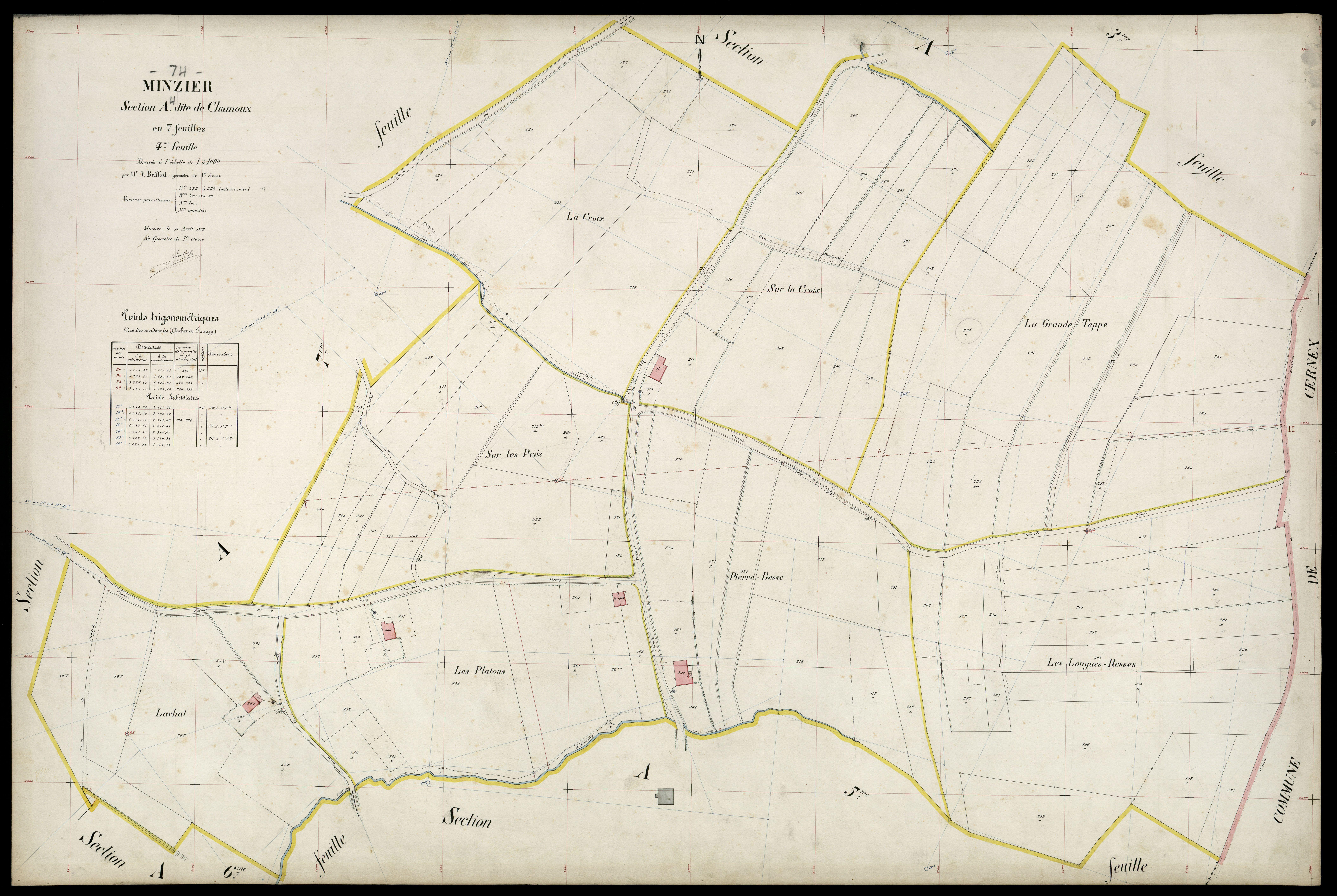 3 P 3 6169 - Feuille n° , parcelles n° 400 à 30 - 15 avril 1908